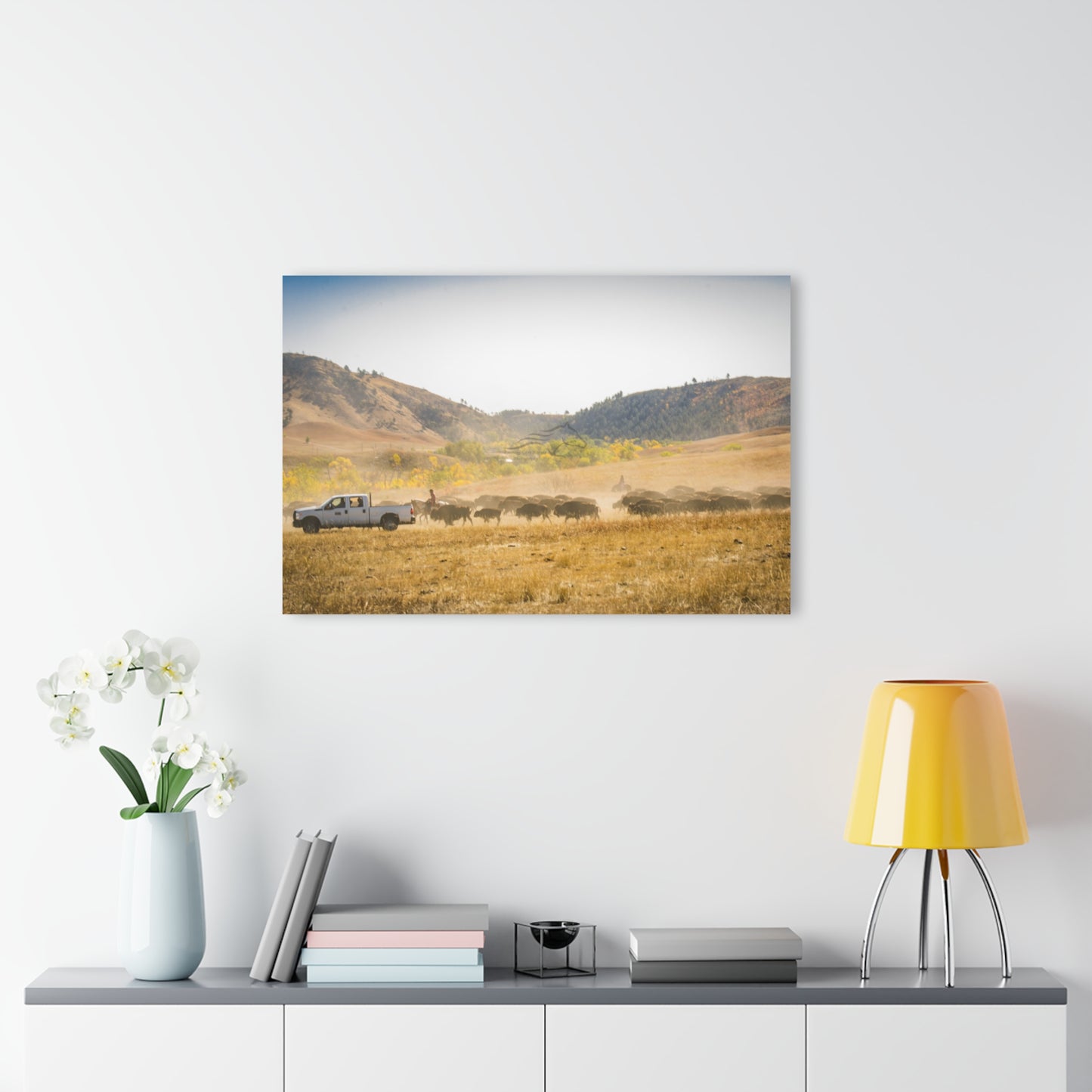 Trucks in the Buffalo Round Up Acrylic