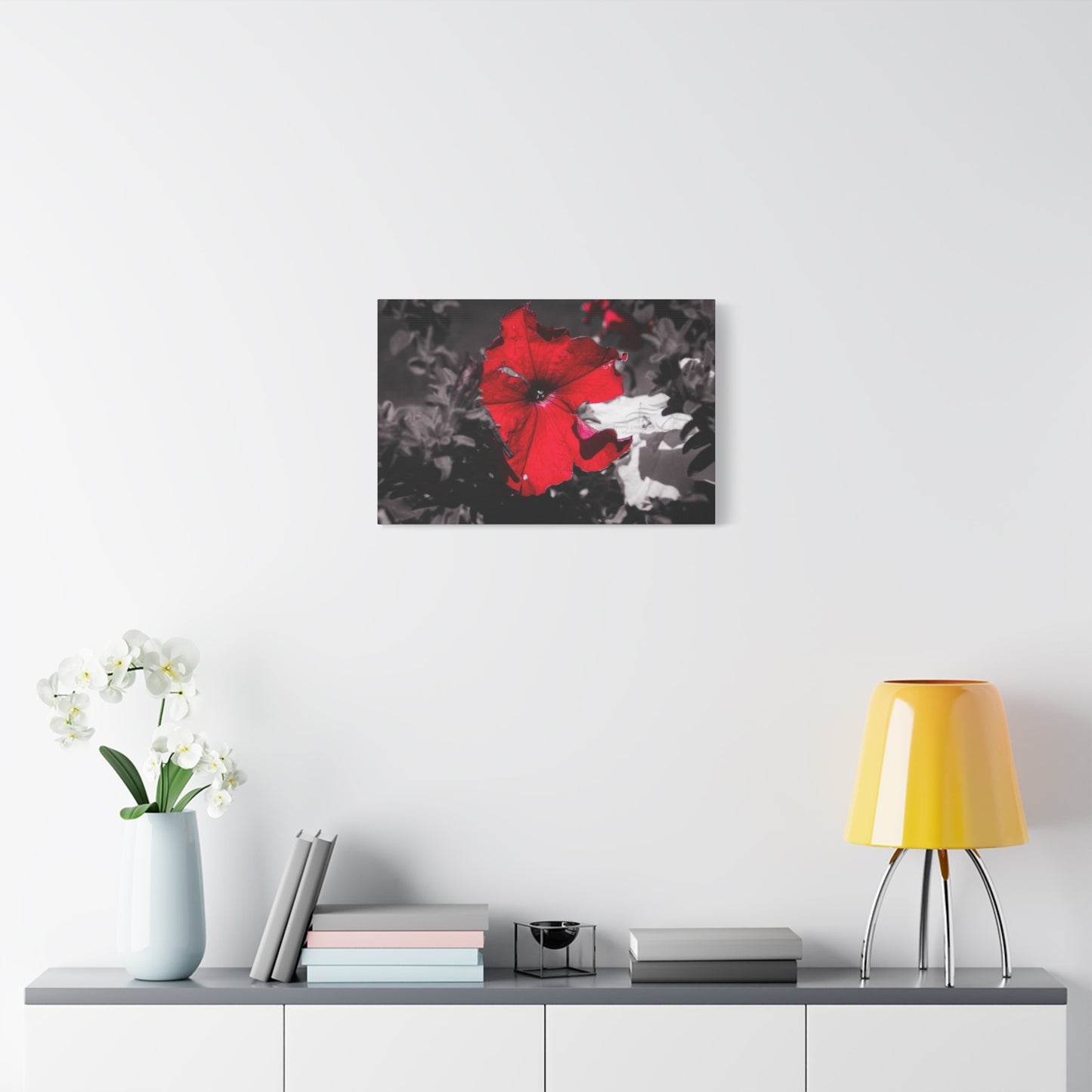 Black and Red Flower Canvas