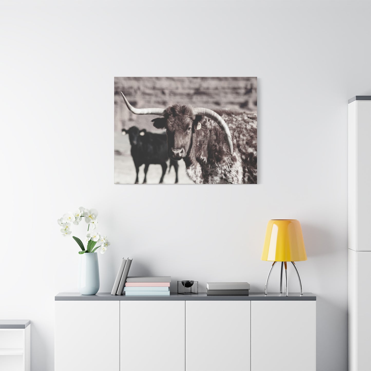 Rustic Longhorn Canvas
