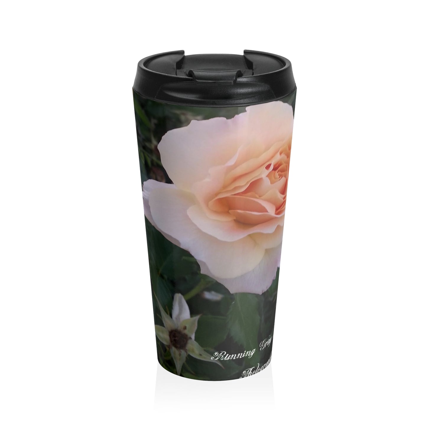 White Roses Stainless Steel Travel Mug