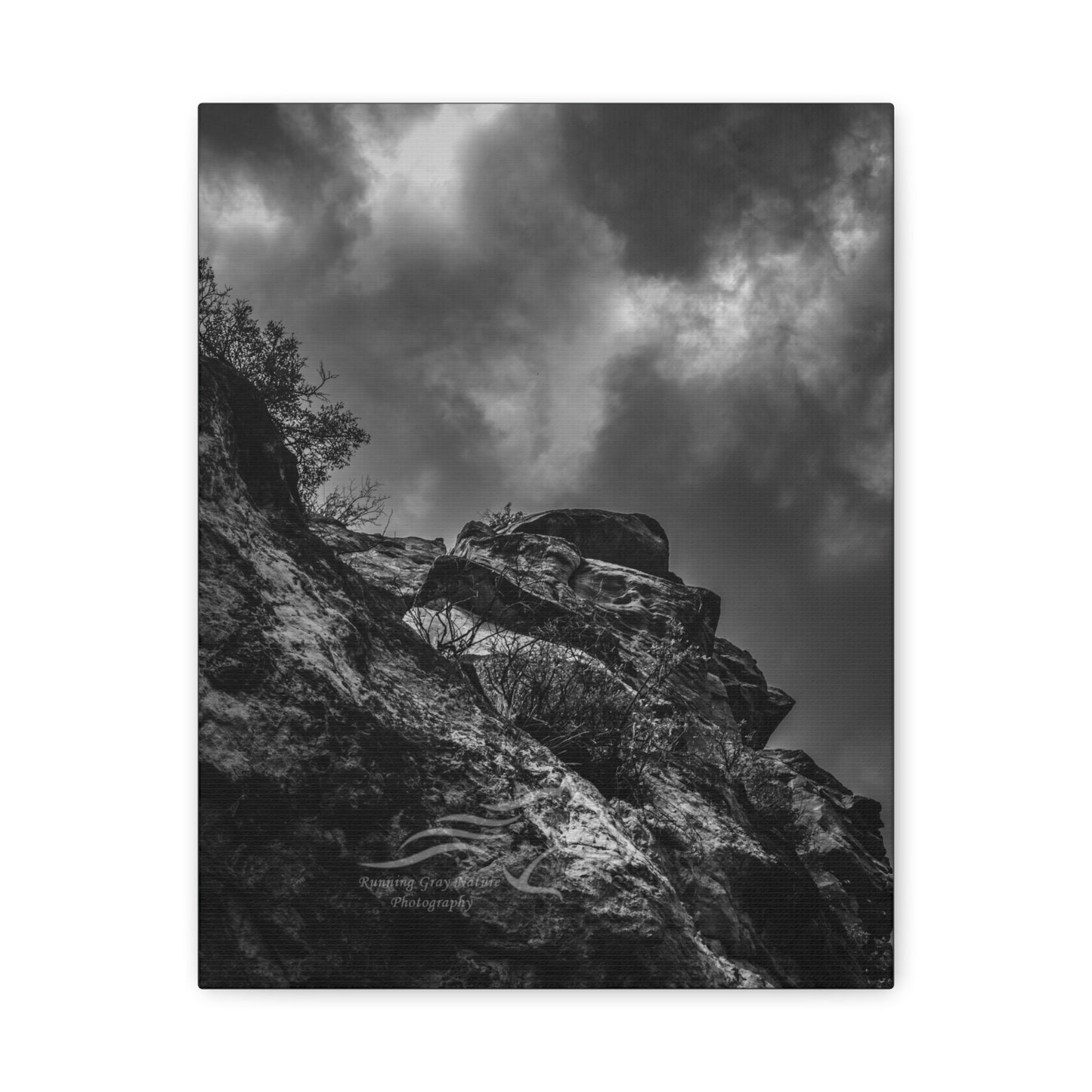 Black and White Sky View Ayres Natural Bridge Canvas