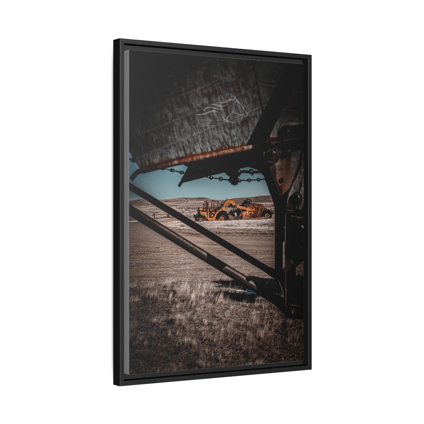 Rustic Yellow John Deer Framed Canvas