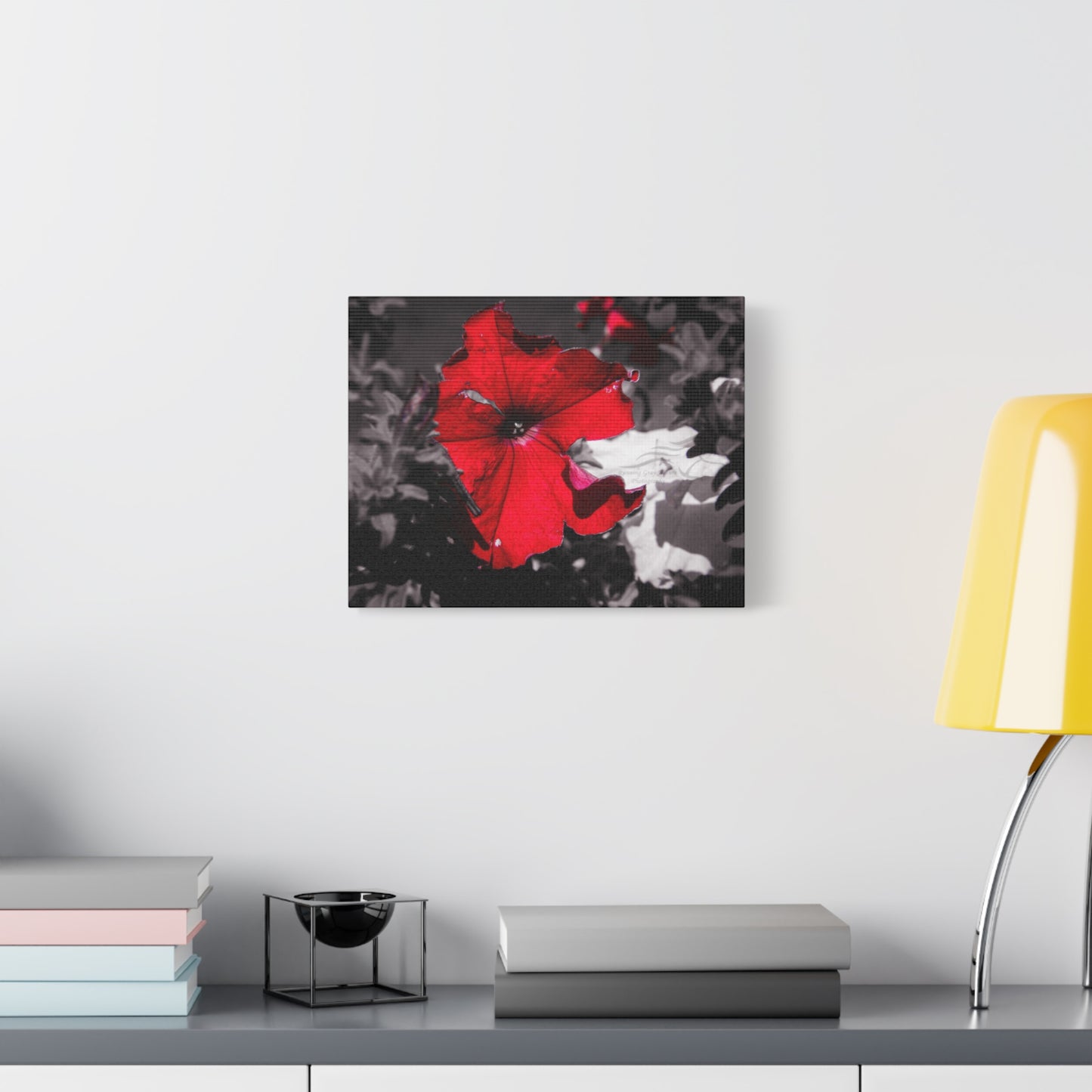 Black and Red Flower Canvas