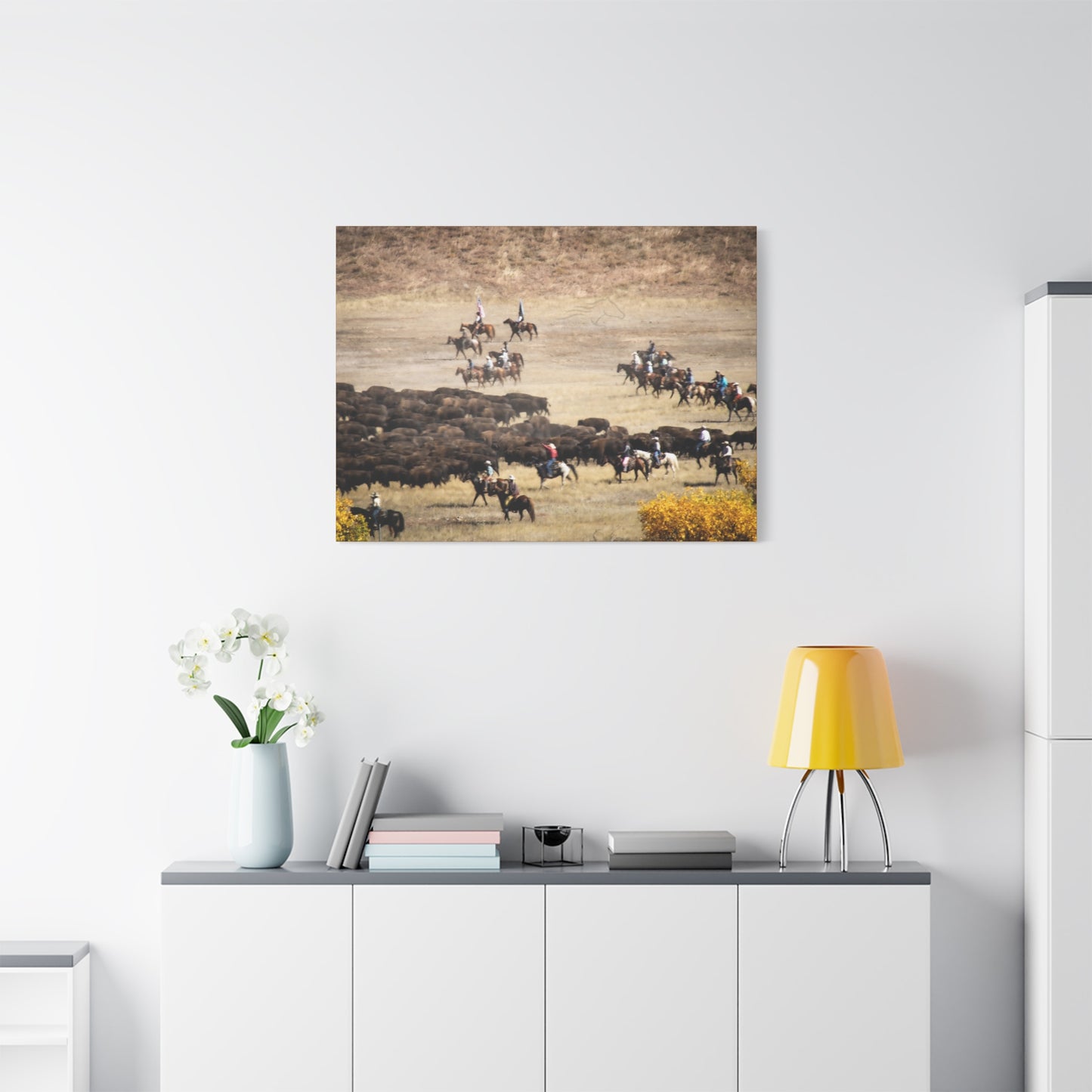 Cowboys and Buffalos Canvas
