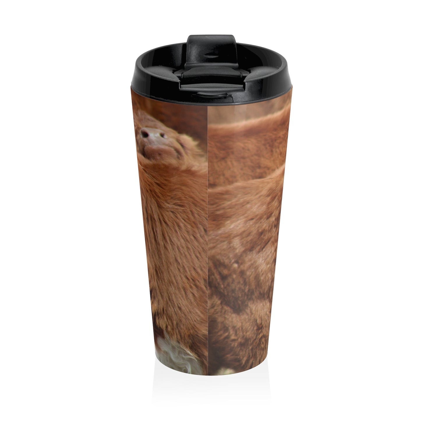 Red, White-Faced Calf Stainless Steel Travel Mug