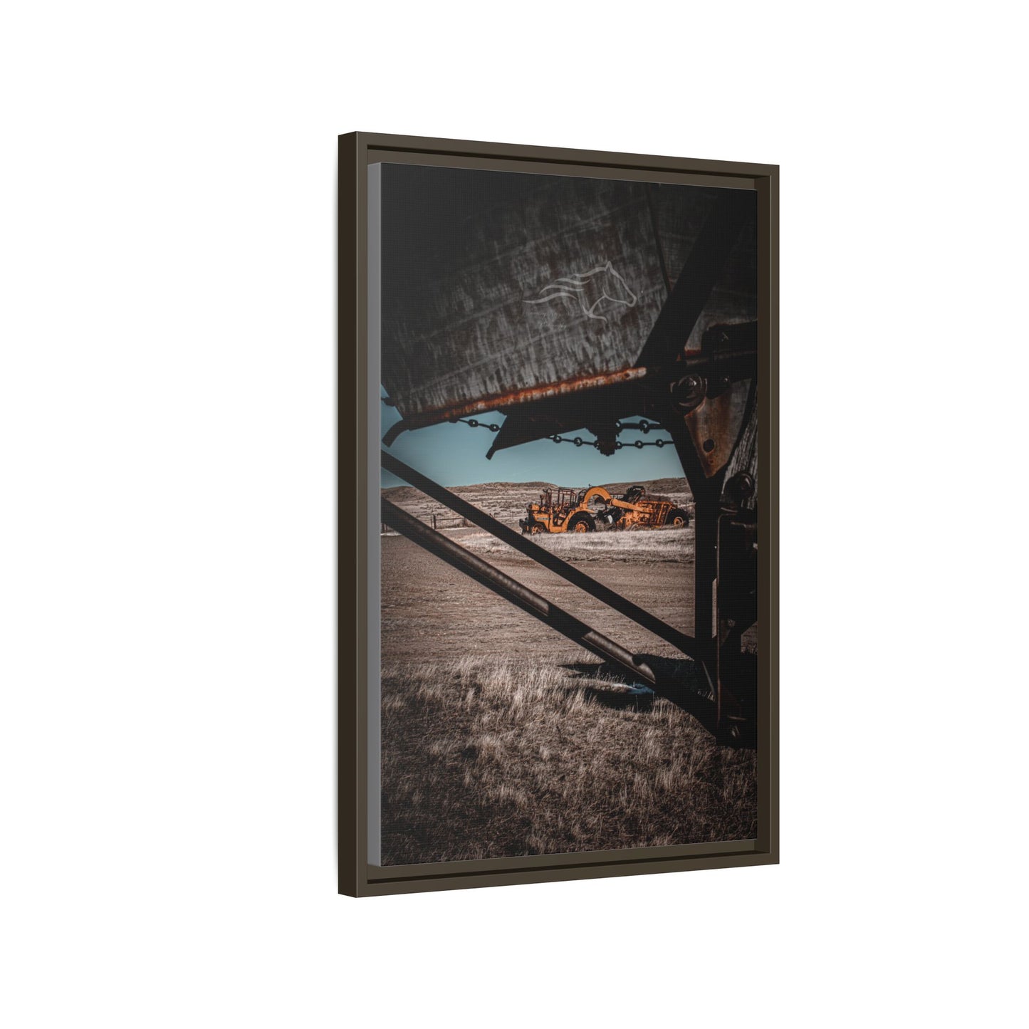 Rustic Yellow John Deer Framed Canvas