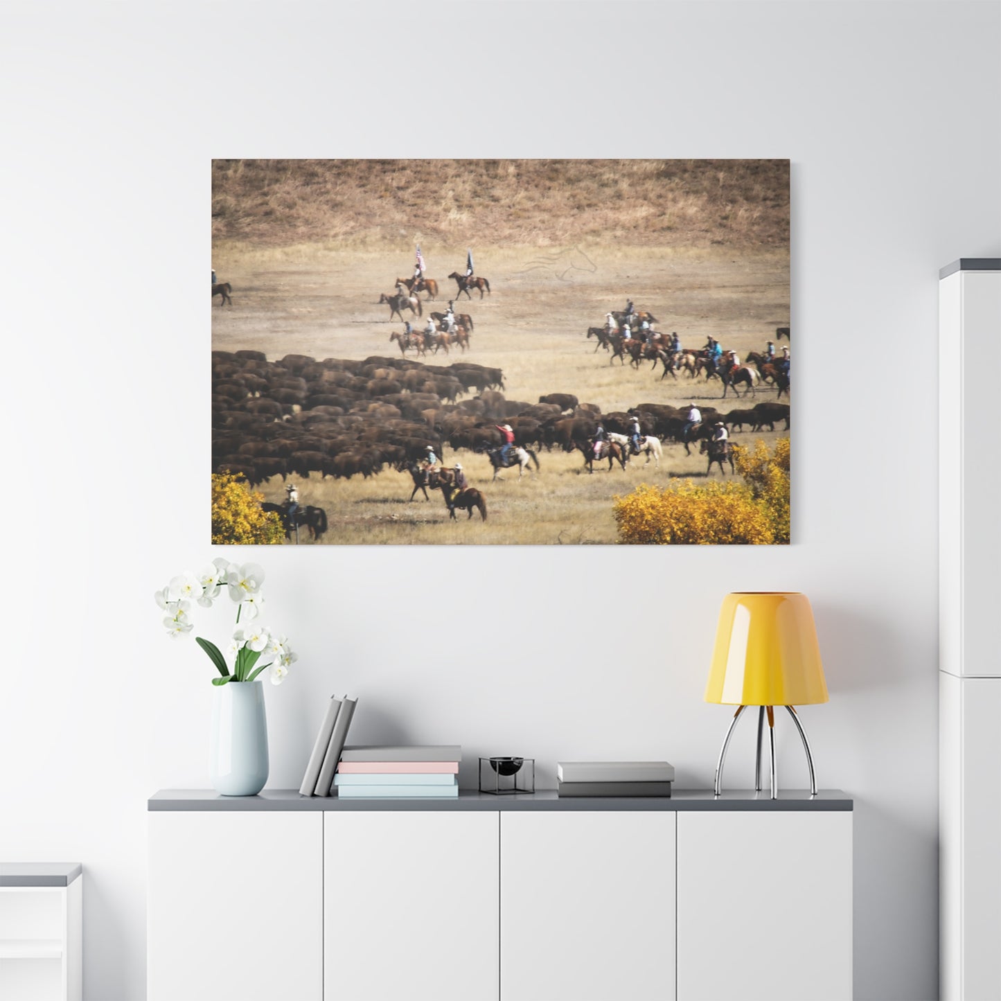 Cowboys and Buffalos Canvas