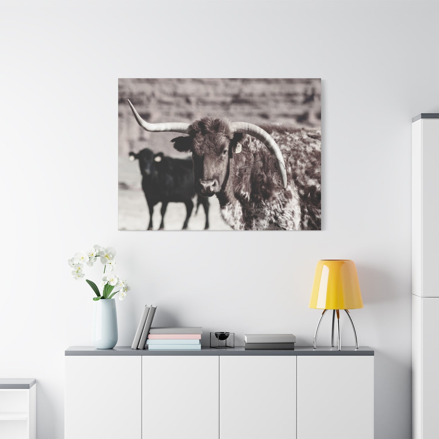 Rustic Longhorn Canvas
