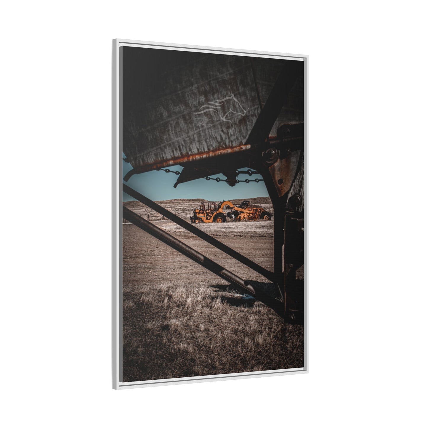 Rustic Yellow John Deer Framed Canvas