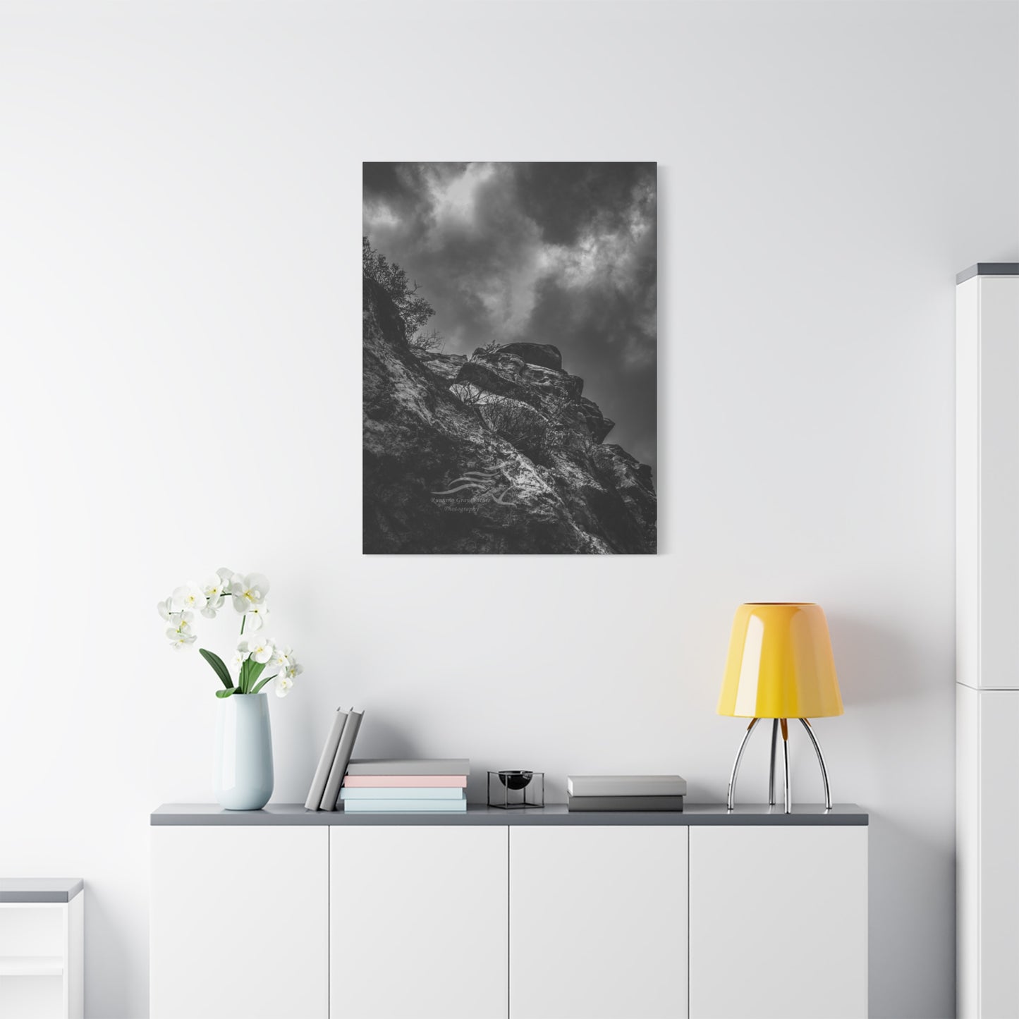 Black and White Sky View Ayres Natural Bridge Canvas