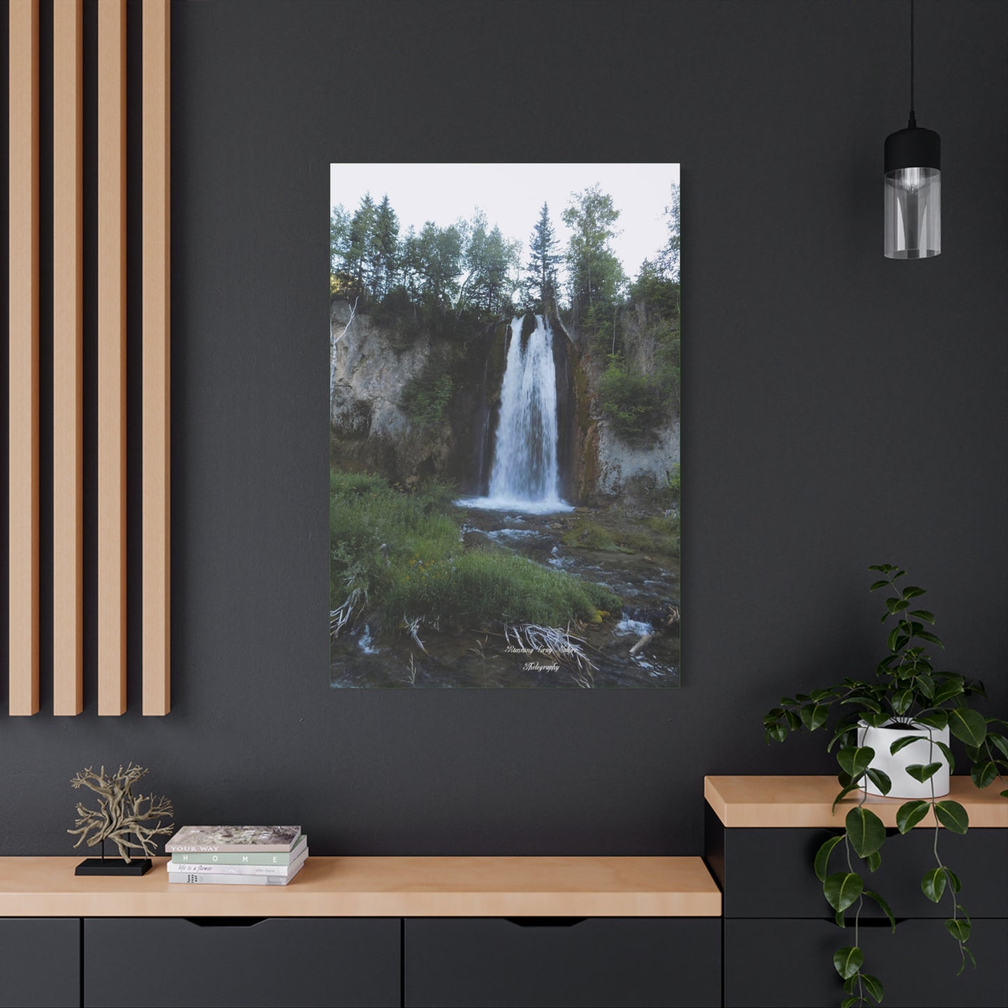 Spearfish Canyon Waterfall Matte Canvas, Stretched, 1.25"