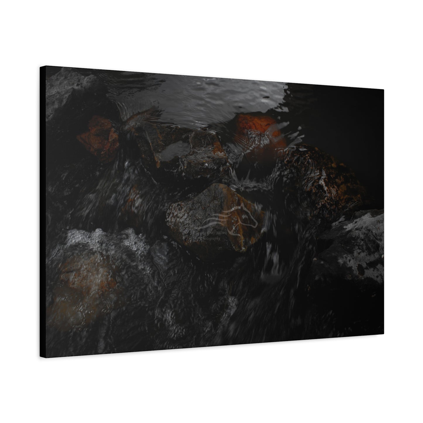 Dark Water Rocks Canvas