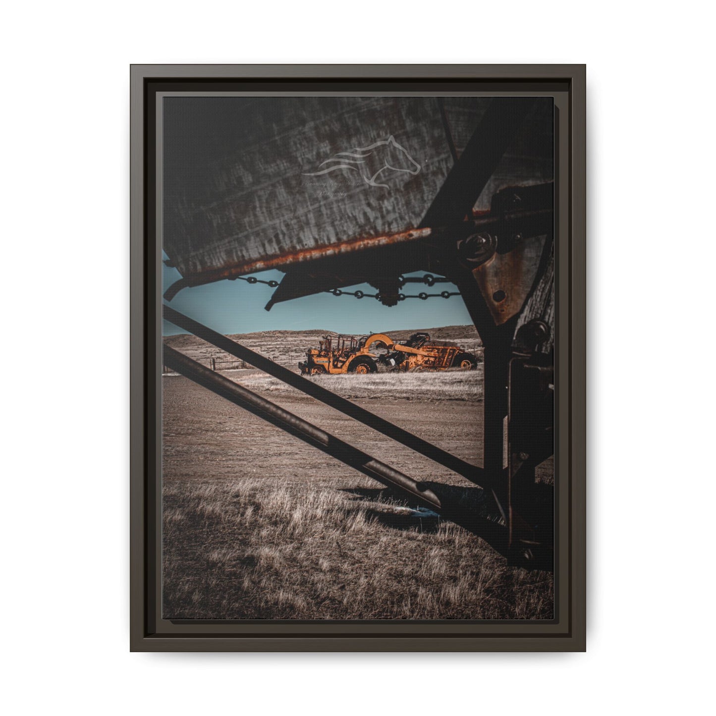 Rustic Yellow John Deer Framed Canvas