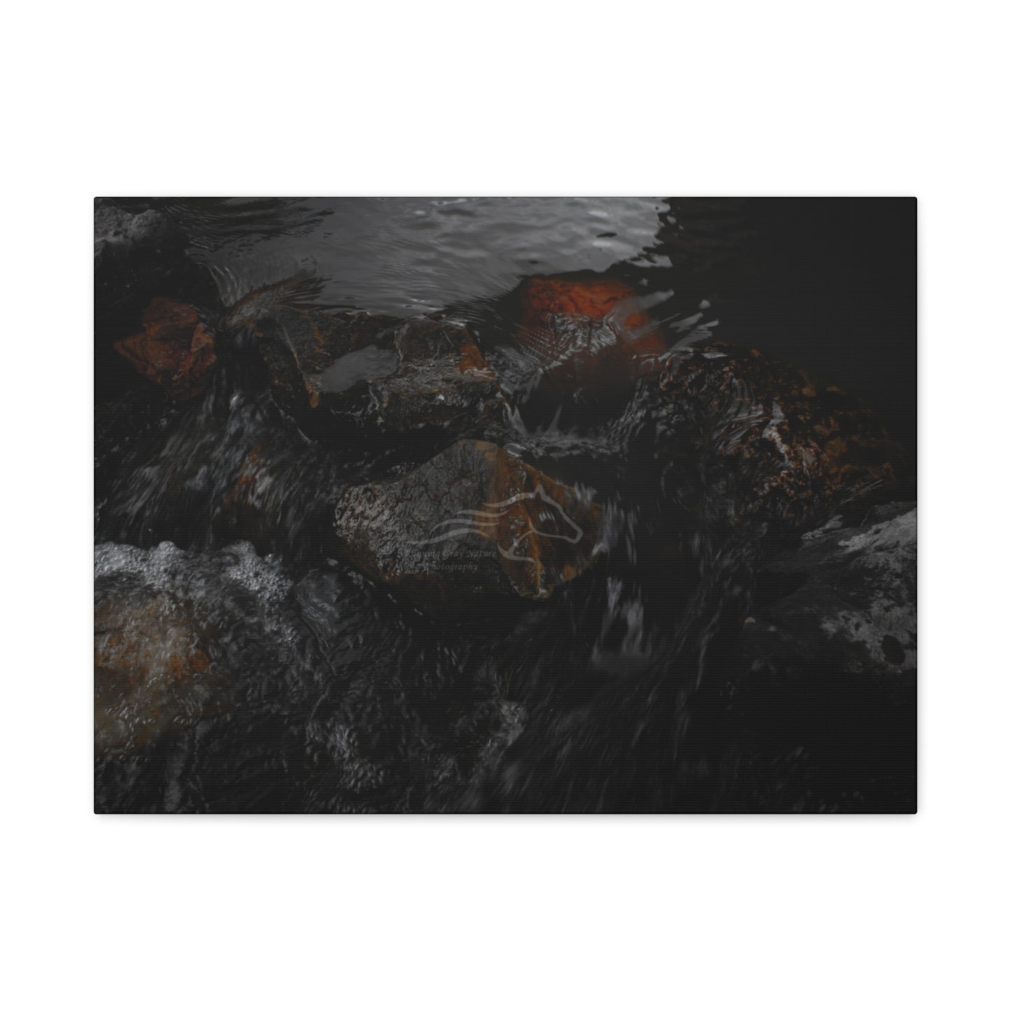 Dark Water Rocks Canvas