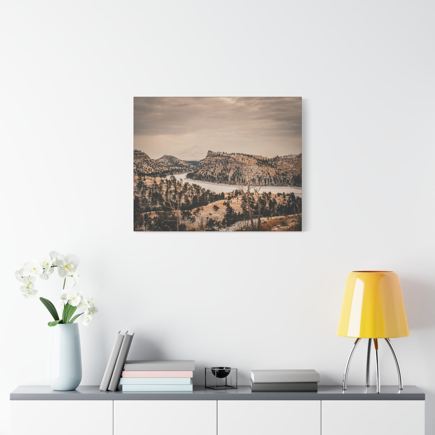 Rustic Mountain Landscape Canvas