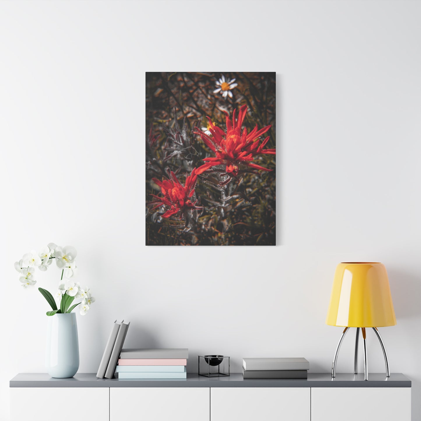 Black and Red Indian Paint Brush Canvas