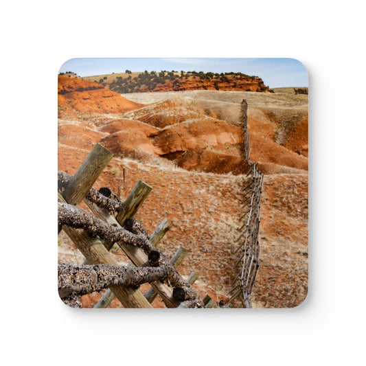 Rustic Landscape Corkwood Coaster Set