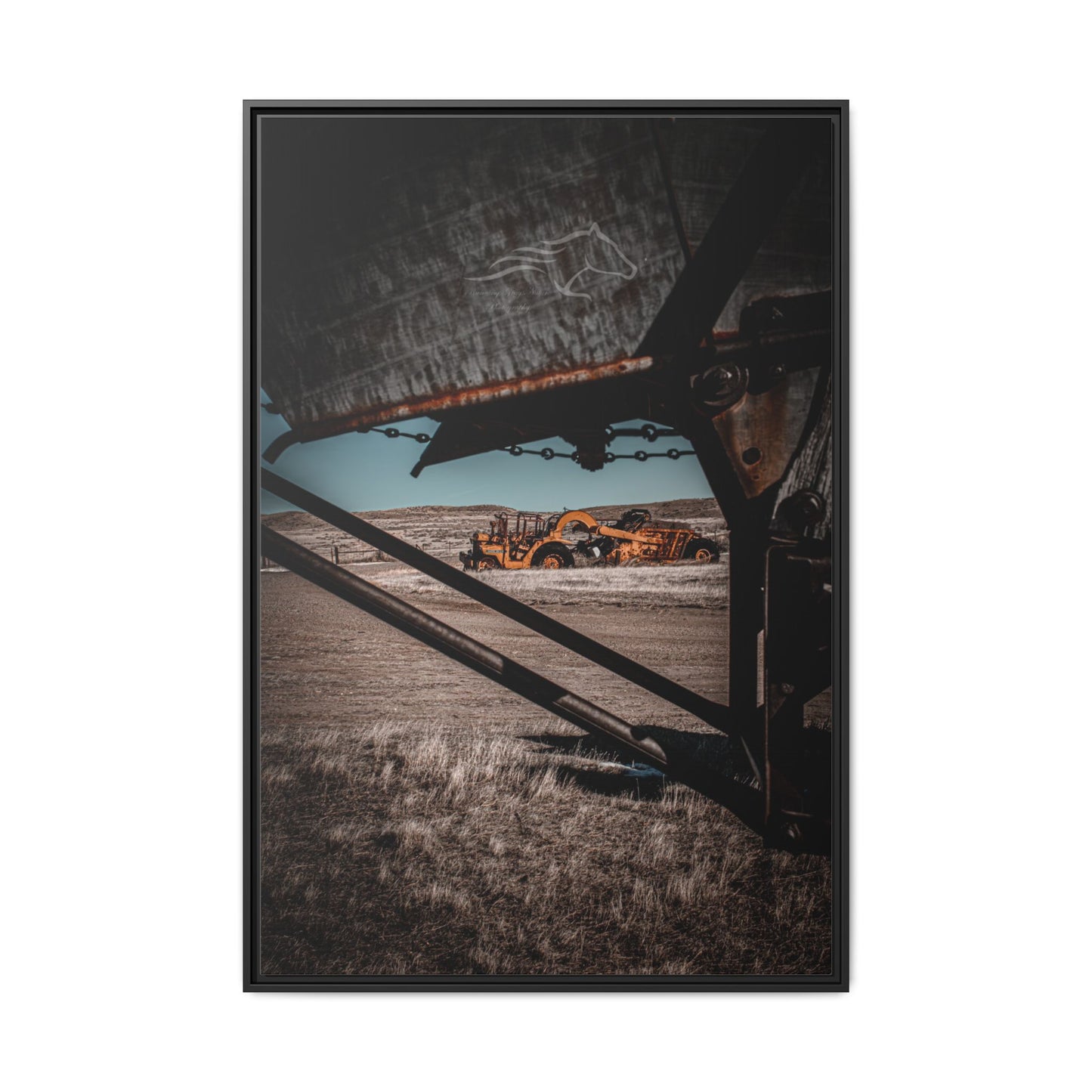 Rustic Yellow John Deer Framed Canvas