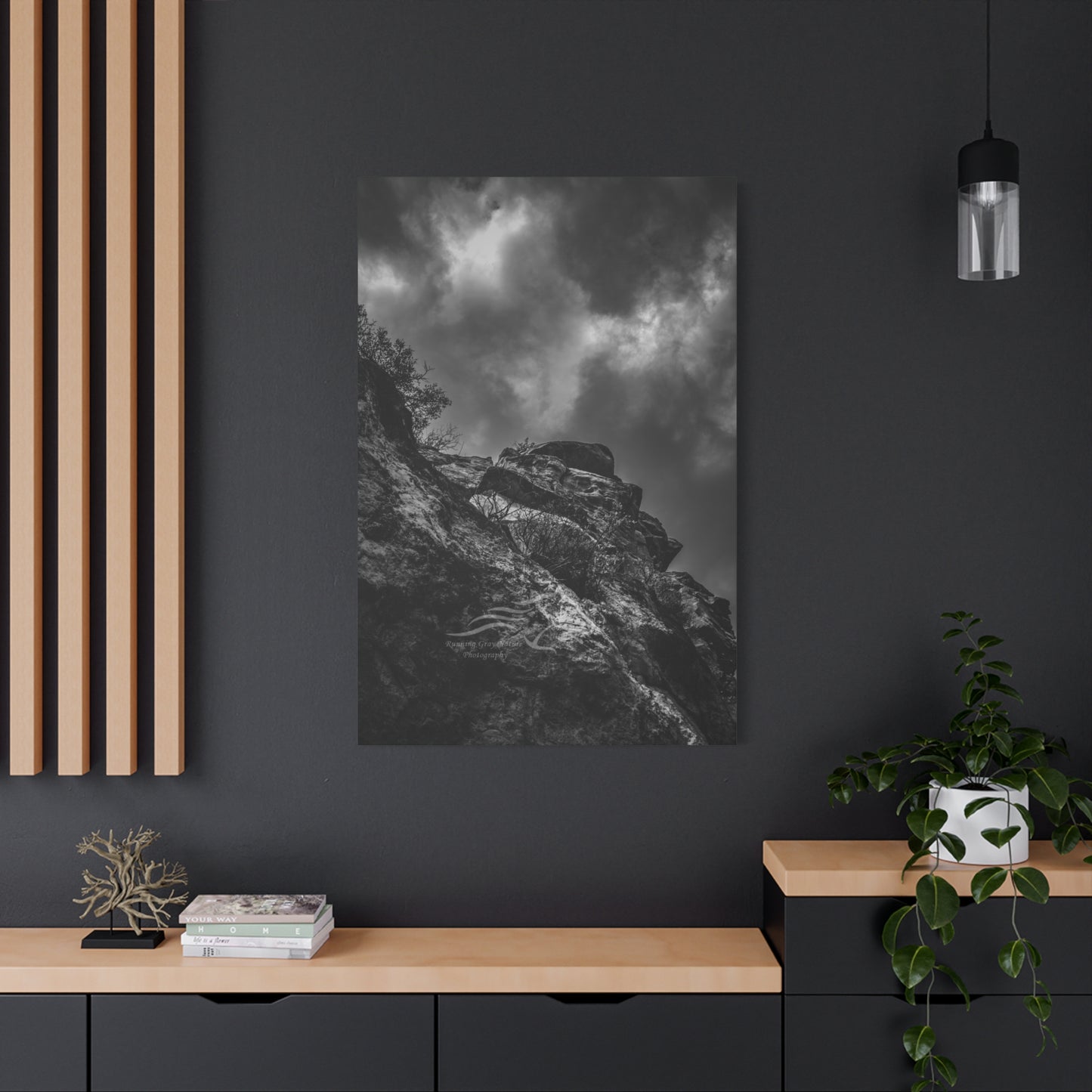 Black and White Sky View Ayres Natural Bridge Canvas