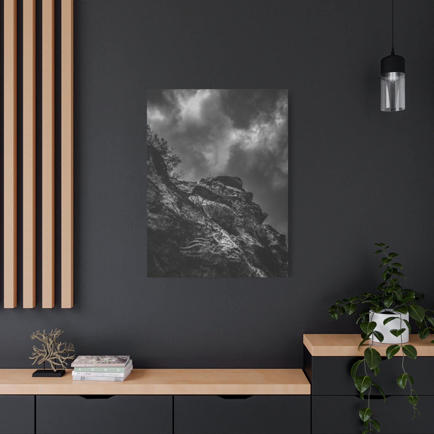Black and White Sky View Ayres Natural Bridge Canvas