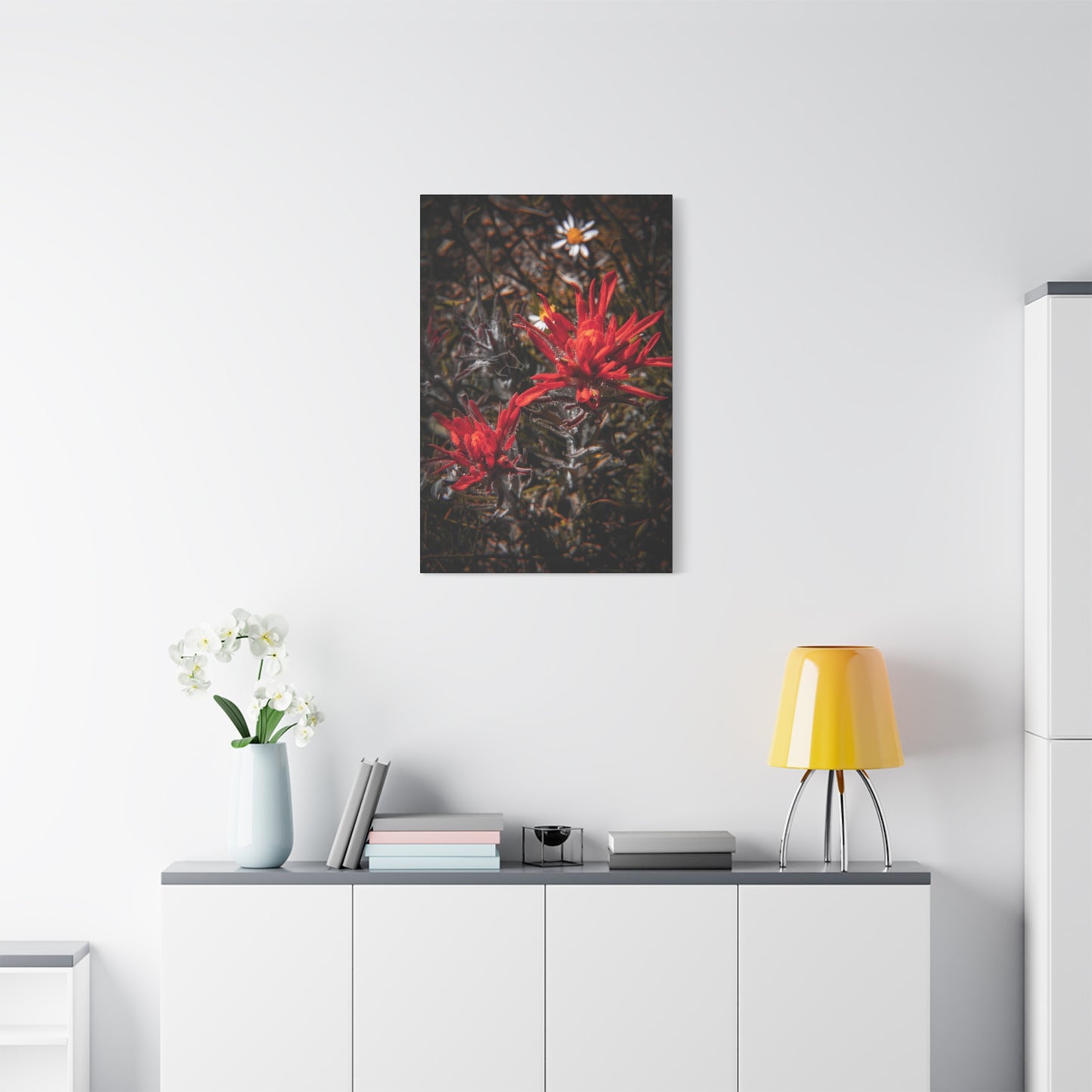 Black and Red Indian Paint Brush Canvas