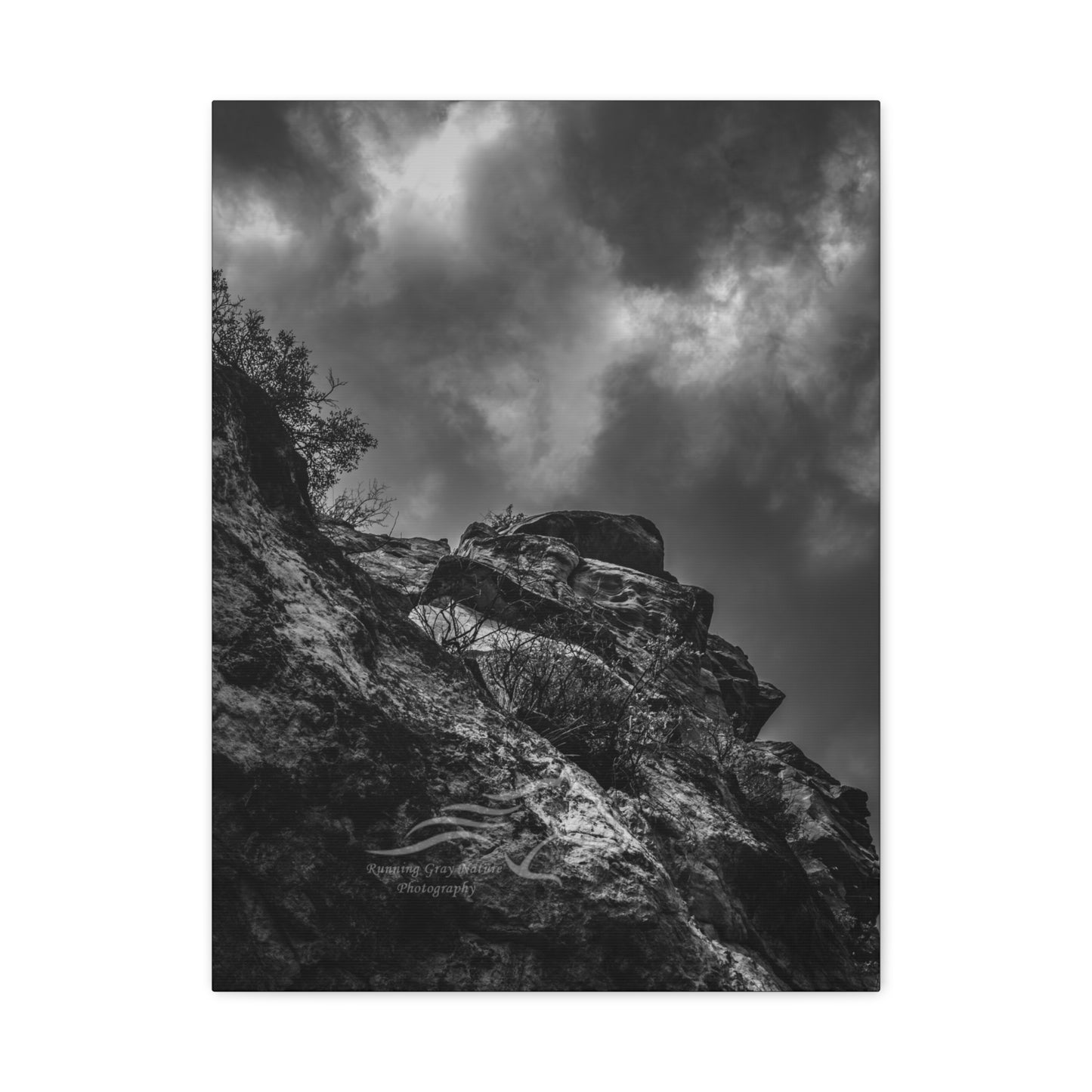 Black and White Sky View Ayres Natural Bridge Canvas