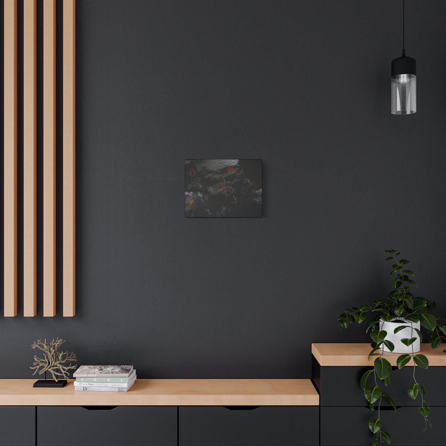 Dark Water Rocks Canvas