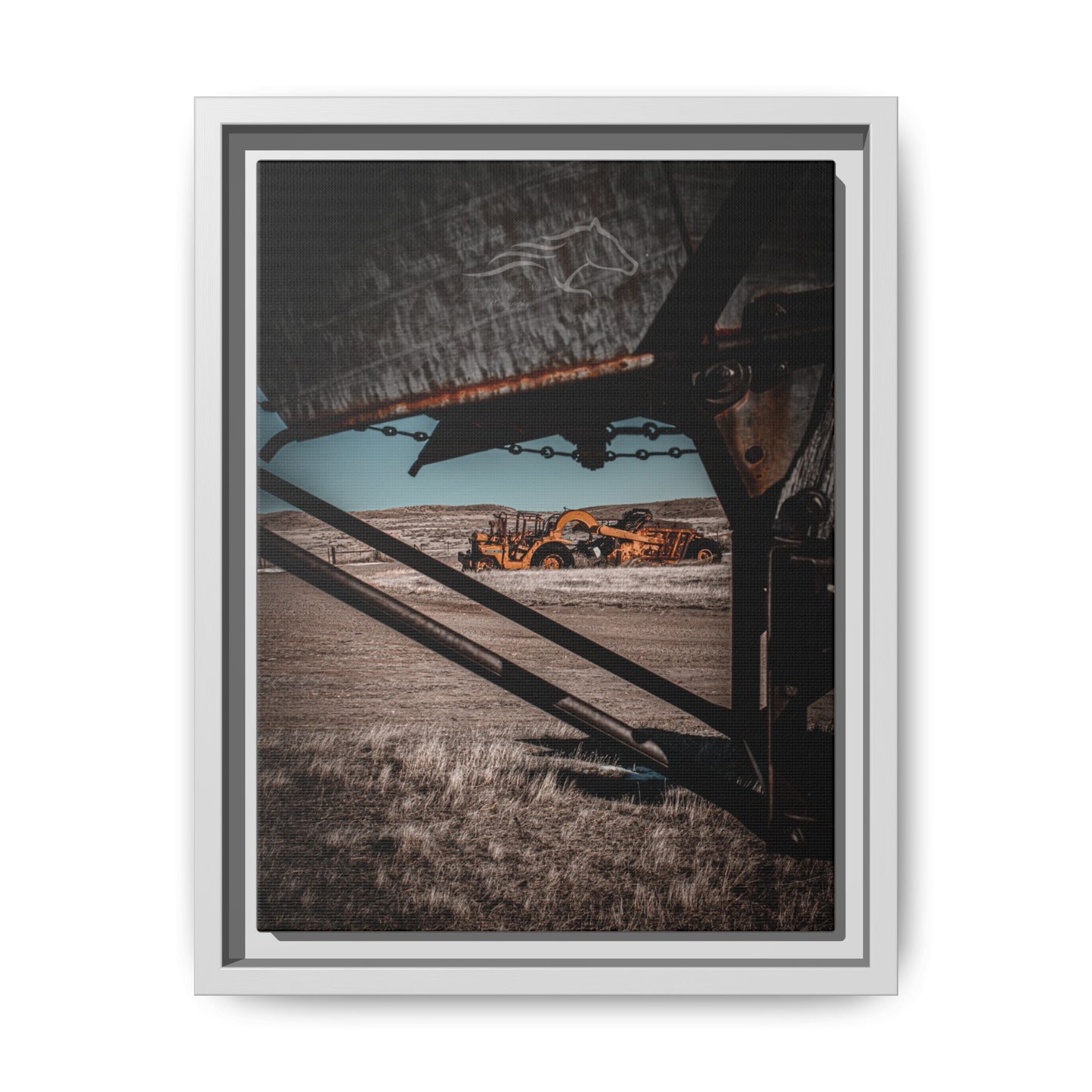 Rustic Yellow John Deer Framed Canvas