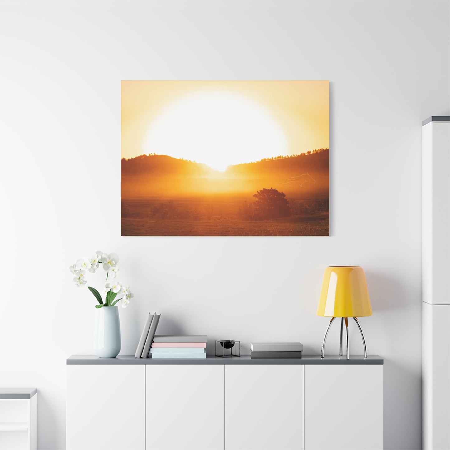 Buffalo Round Up Sunrise Canvas