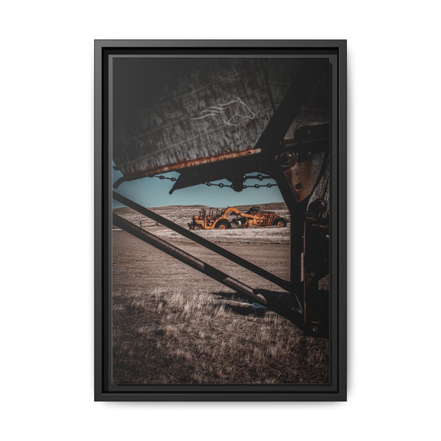 Rustic Yellow John Deer Framed Canvas