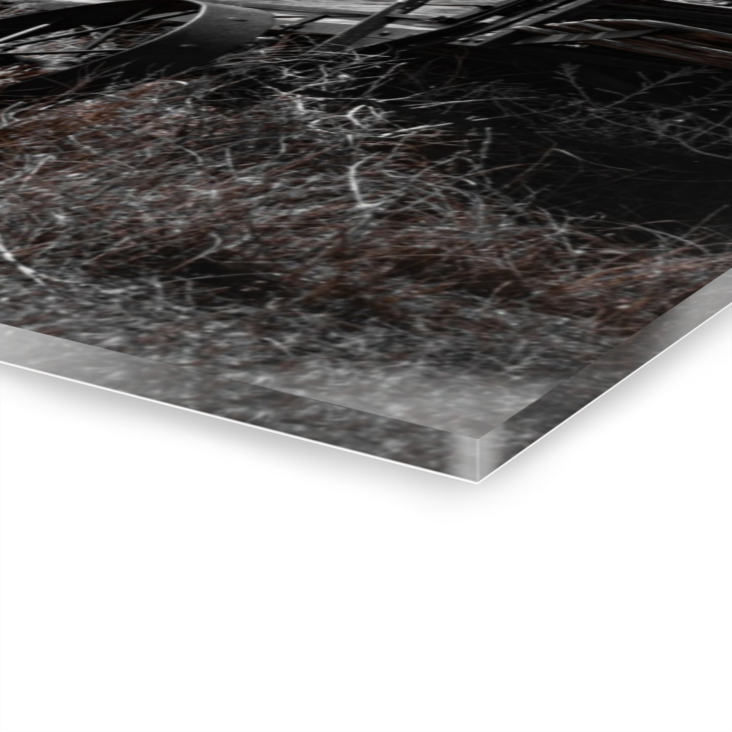 Rustic Black and White Wagon Acrylic