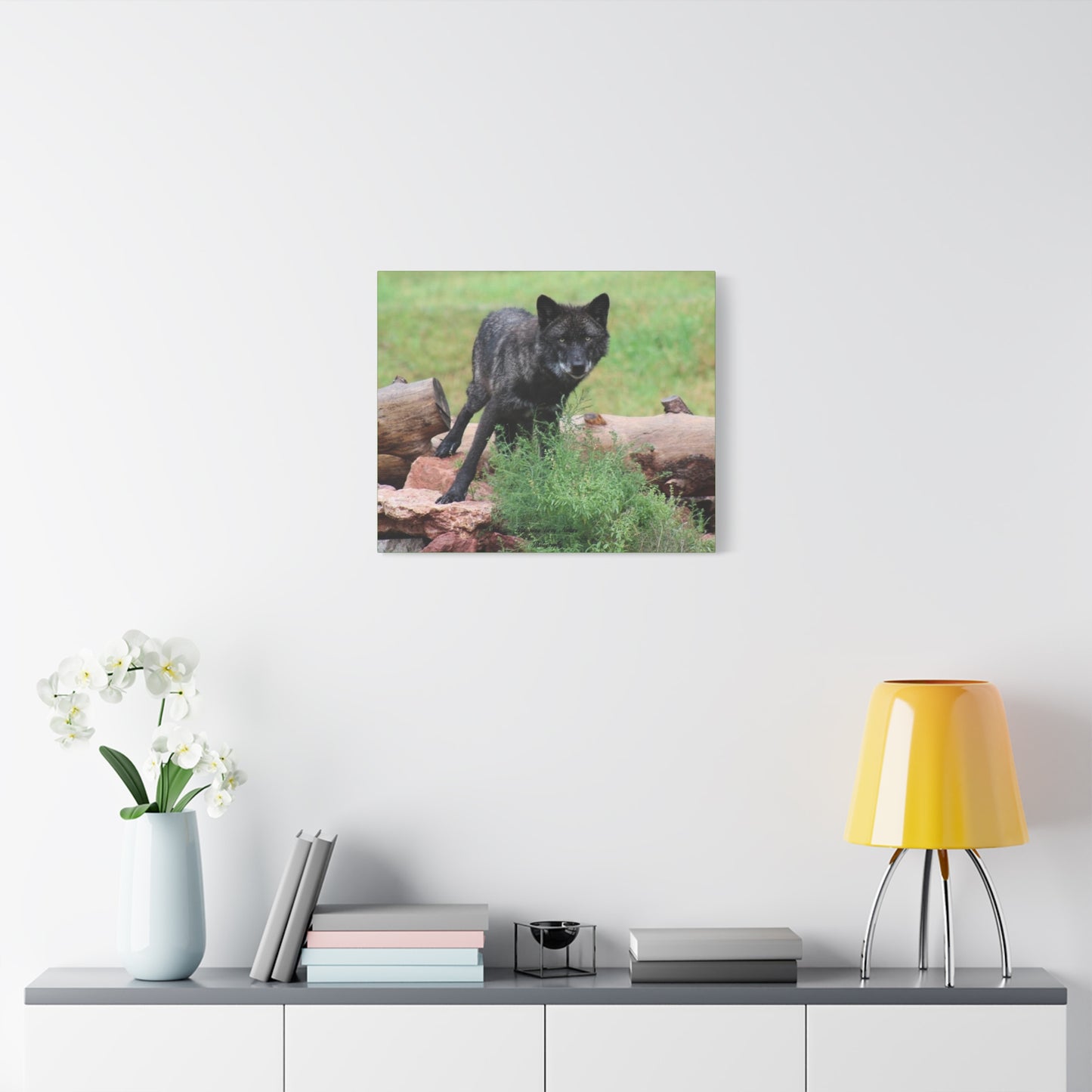 Black Wolf Matte Canvas, Stretched, 1.25"