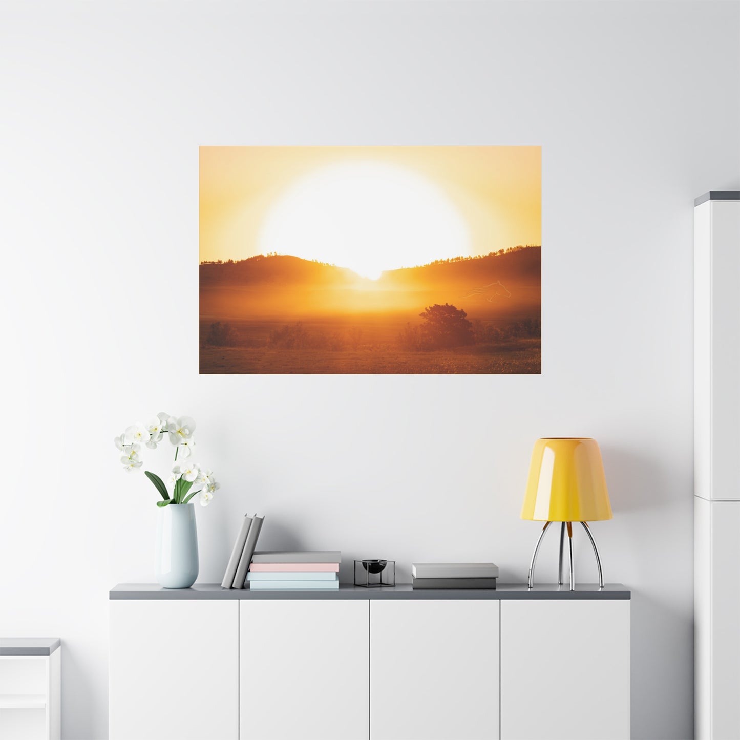 Buffalo Round Up Sunrise Canvas