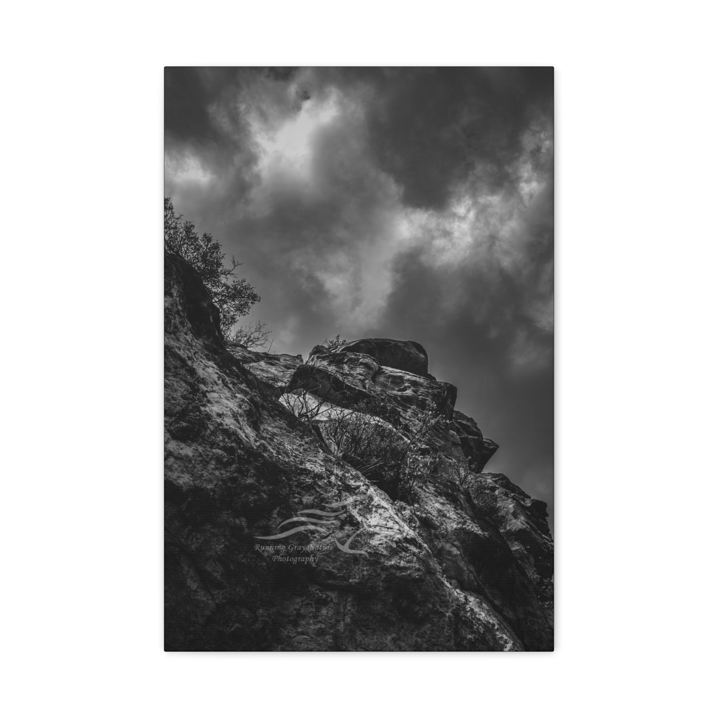 Black and White Sky View Ayres Natural Bridge Canvas