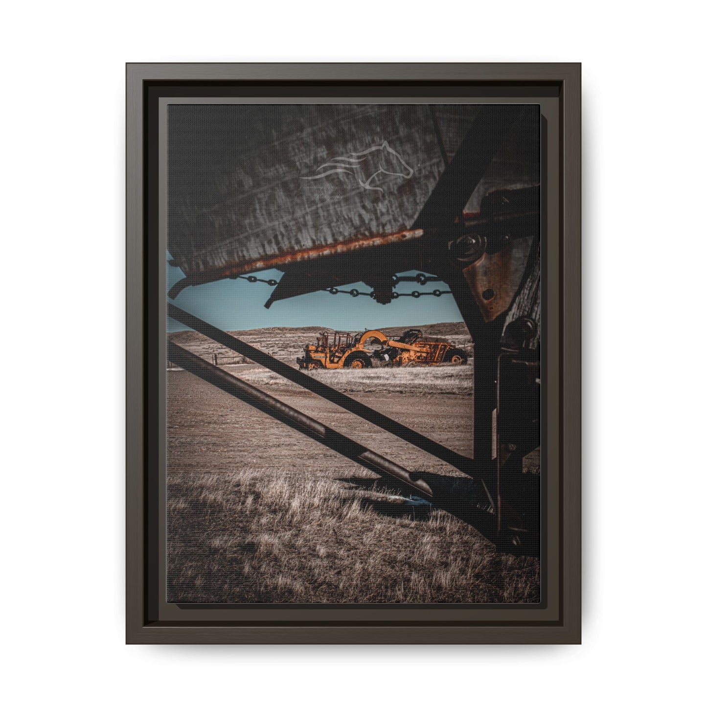 Rustic Yellow John Deer Framed Canvas