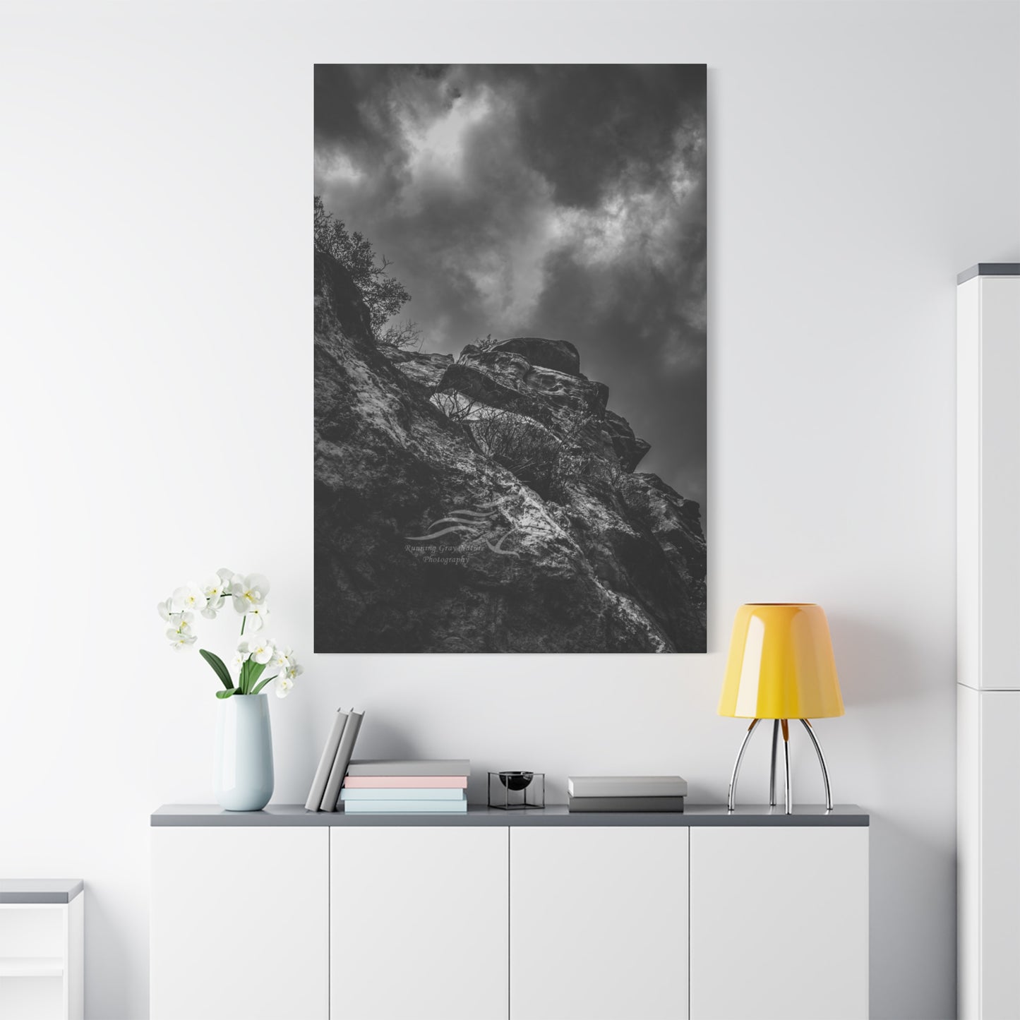 Black and White Sky View Ayres Natural Bridge Canvas