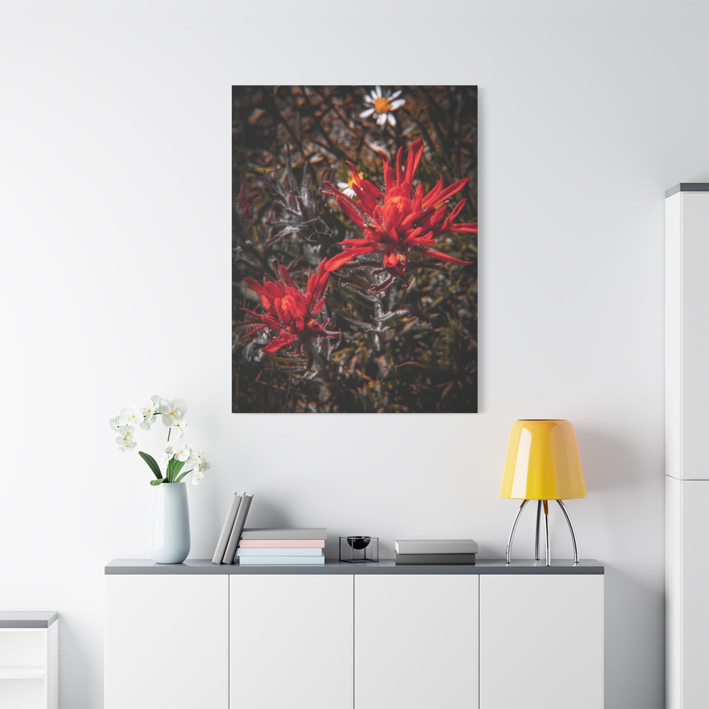 Black and Red Indian Paint Brush Canvas