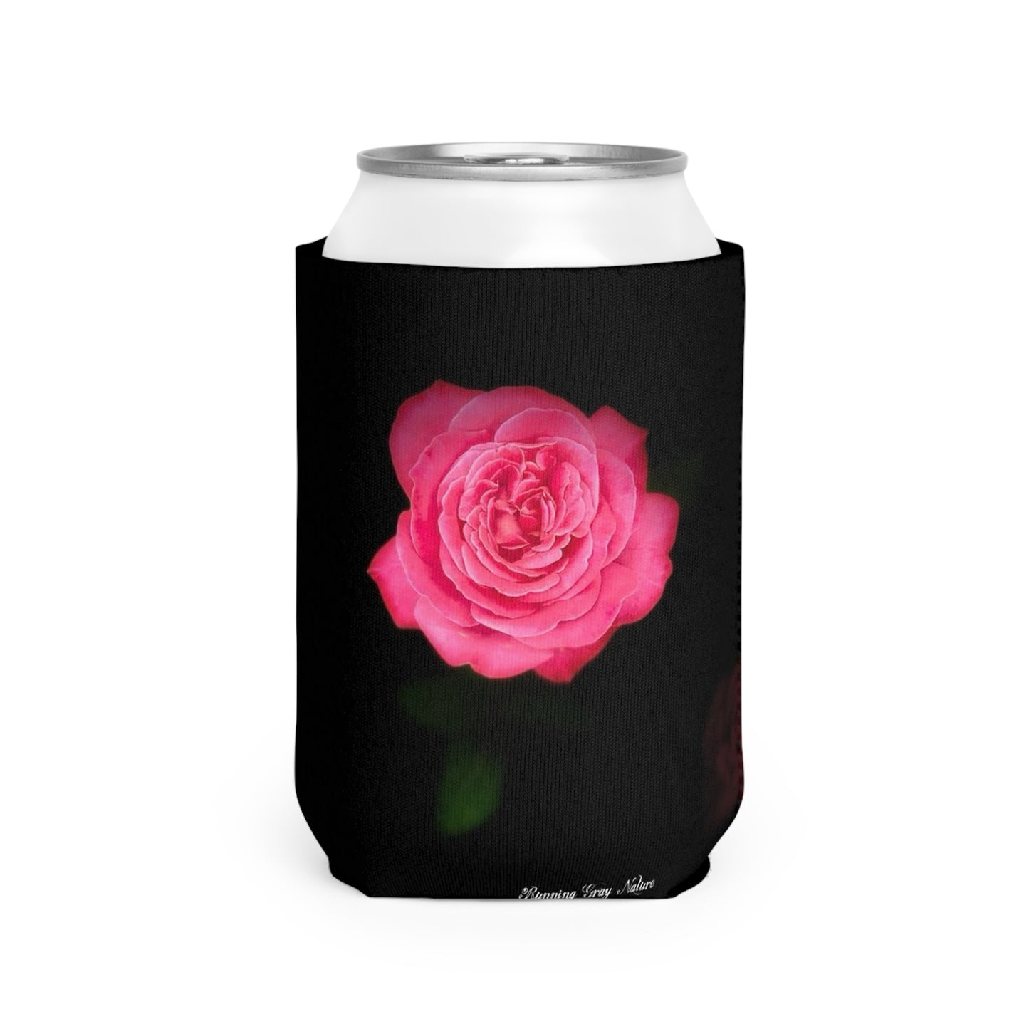 Pink Peace Rose Can Koozie Sleeve