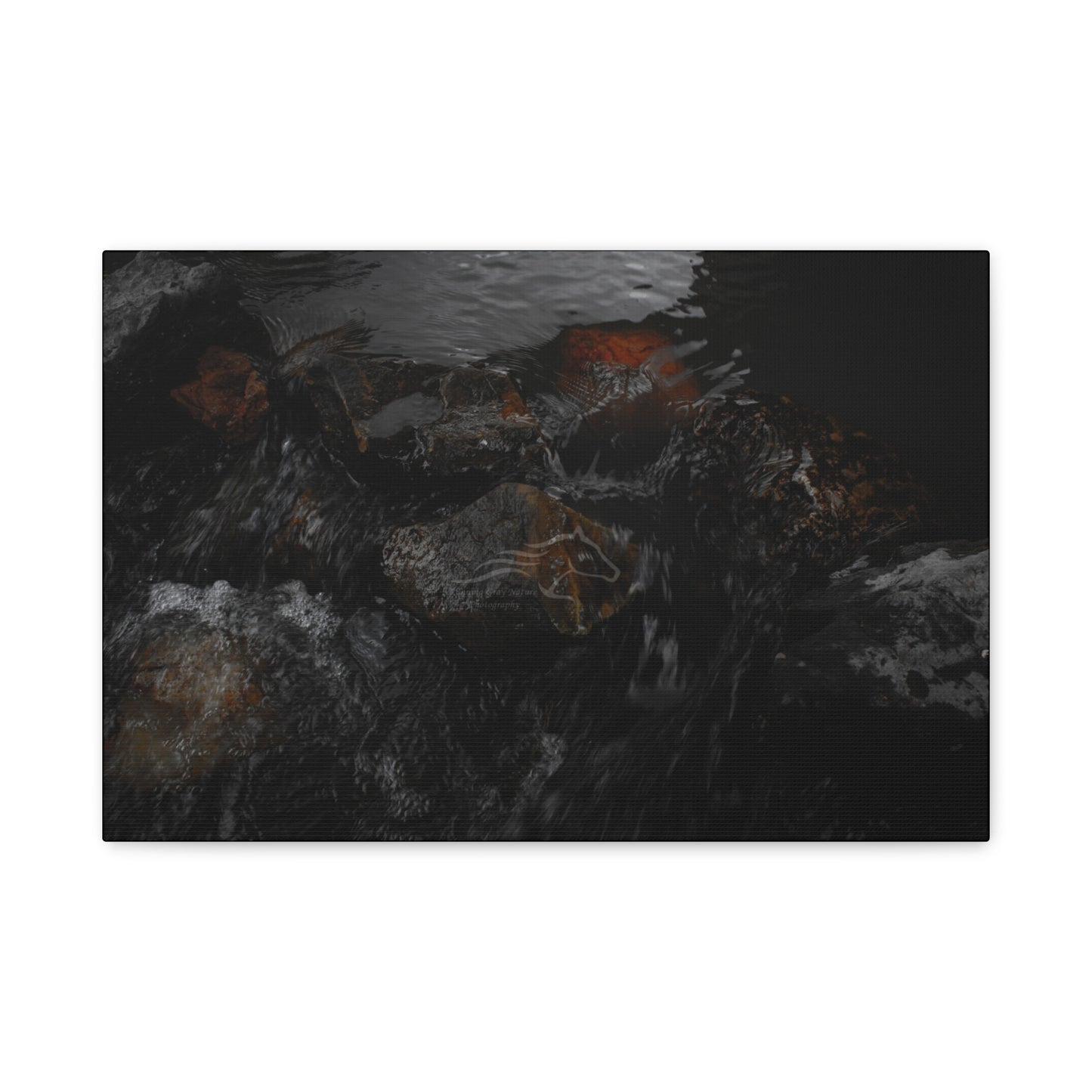 Dark Water Rocks Canvas