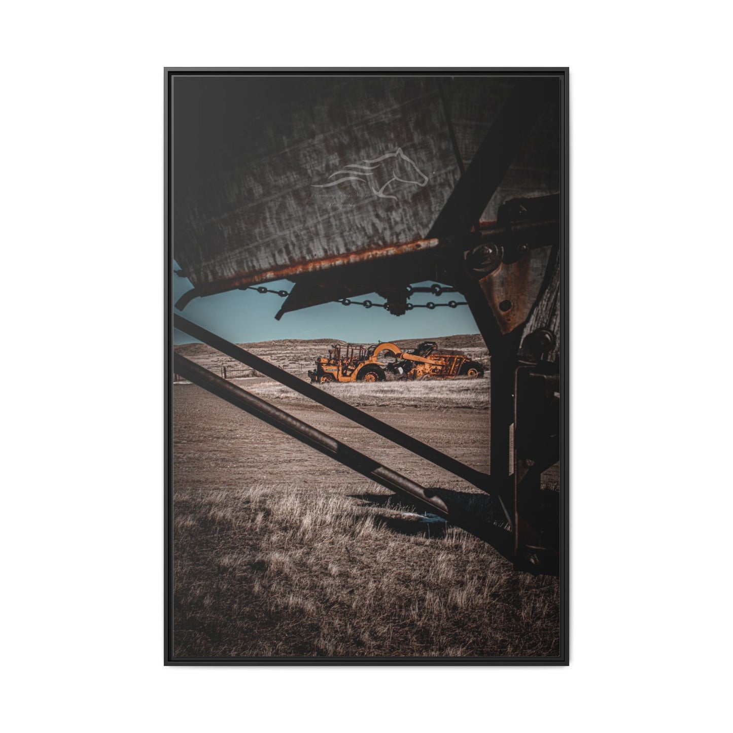 Rustic Yellow John Deer Framed Canvas