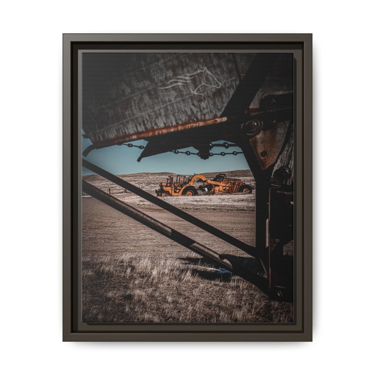 Rustic Yellow John Deer Framed Canvas