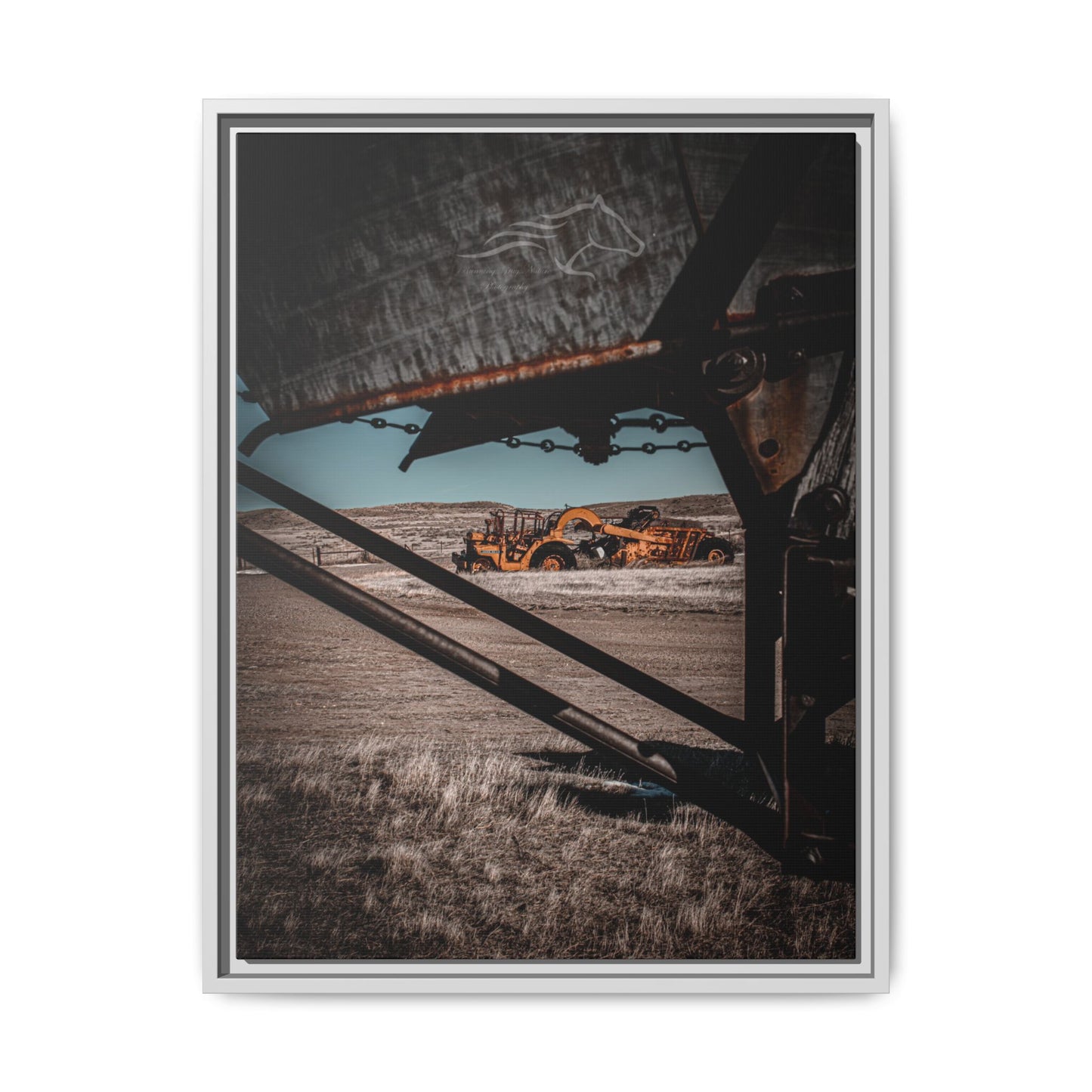 Rustic Yellow John Deer Framed Canvas