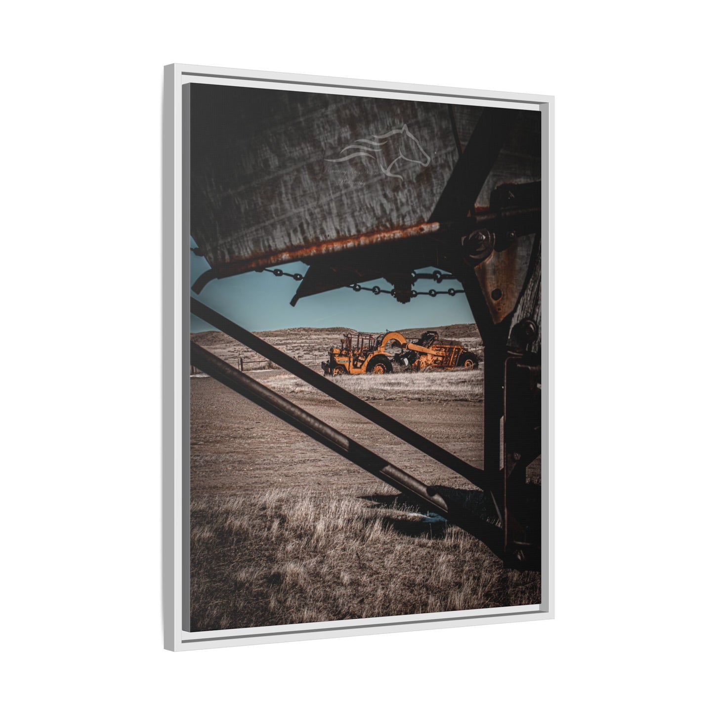 Rustic Yellow John Deer Framed Canvas