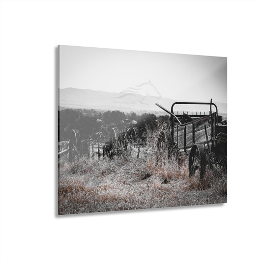 Rustic Black and White Wagon Acrylic