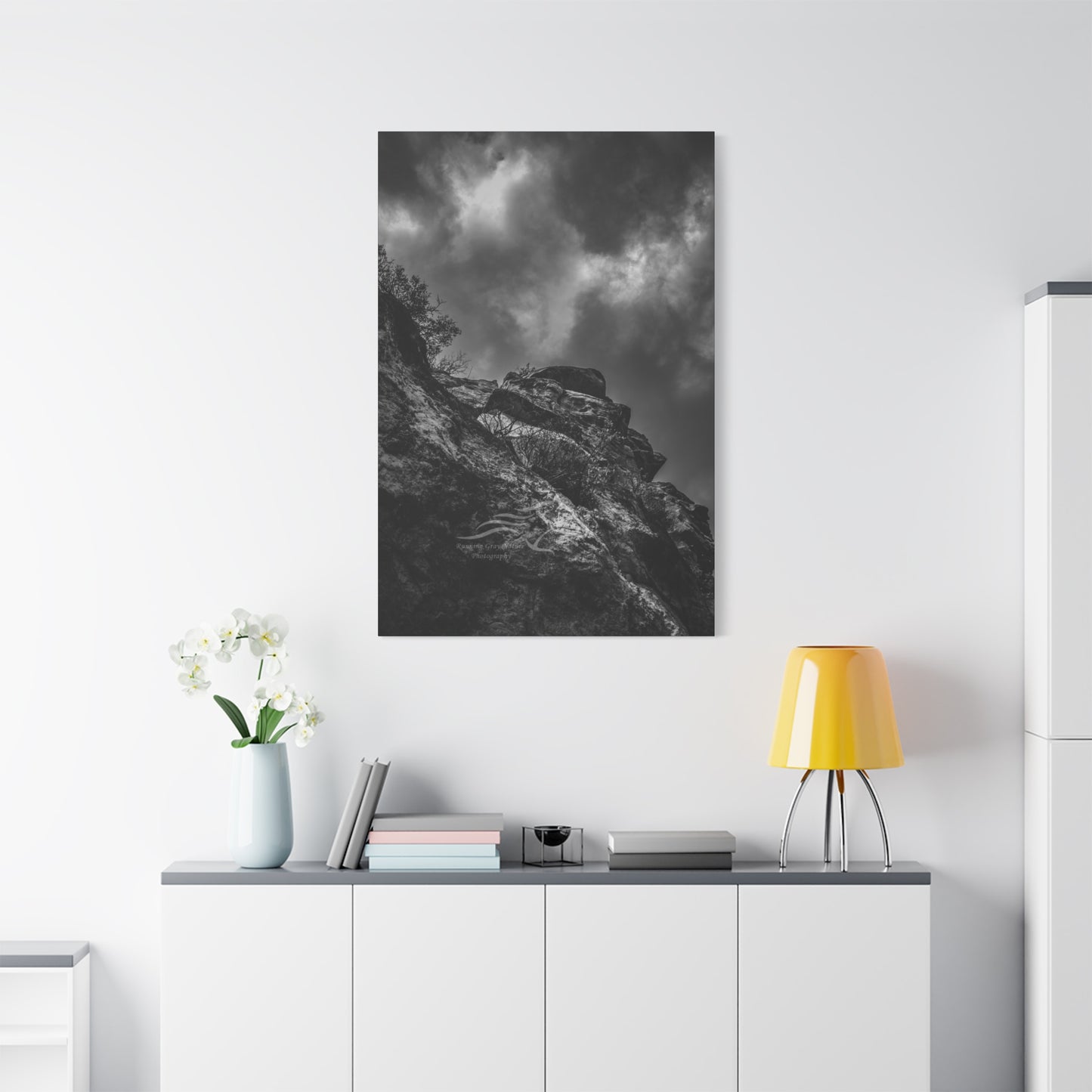 Black and White Sky View Ayres Natural Bridge Canvas