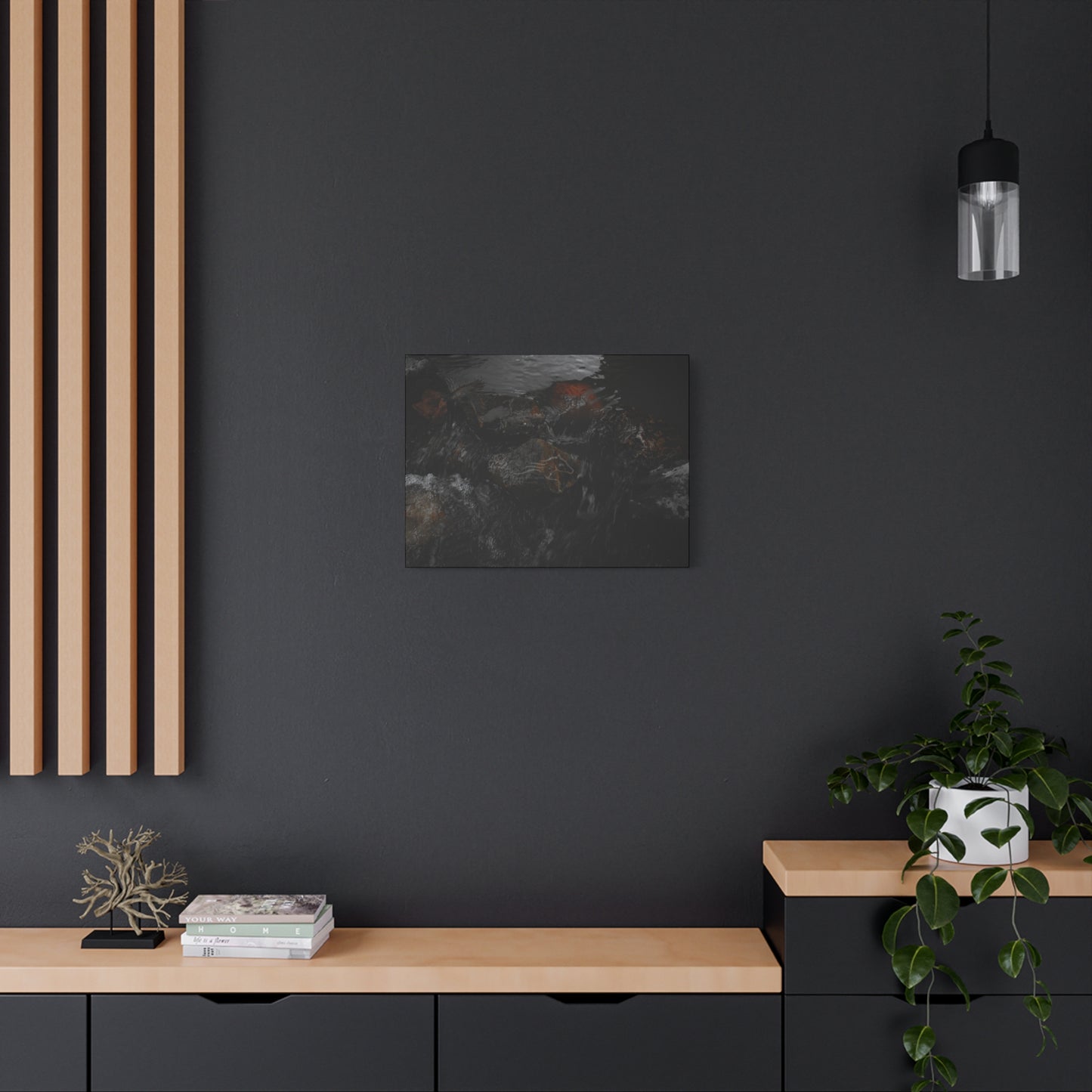 Dark Water Rocks Canvas