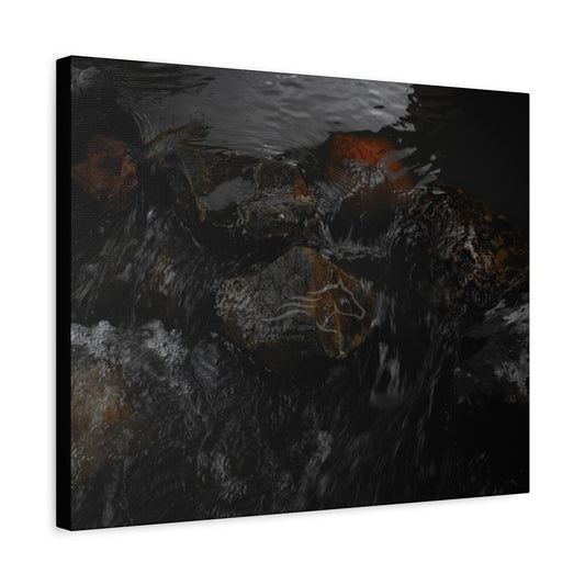 Dark Water Rocks Canvas