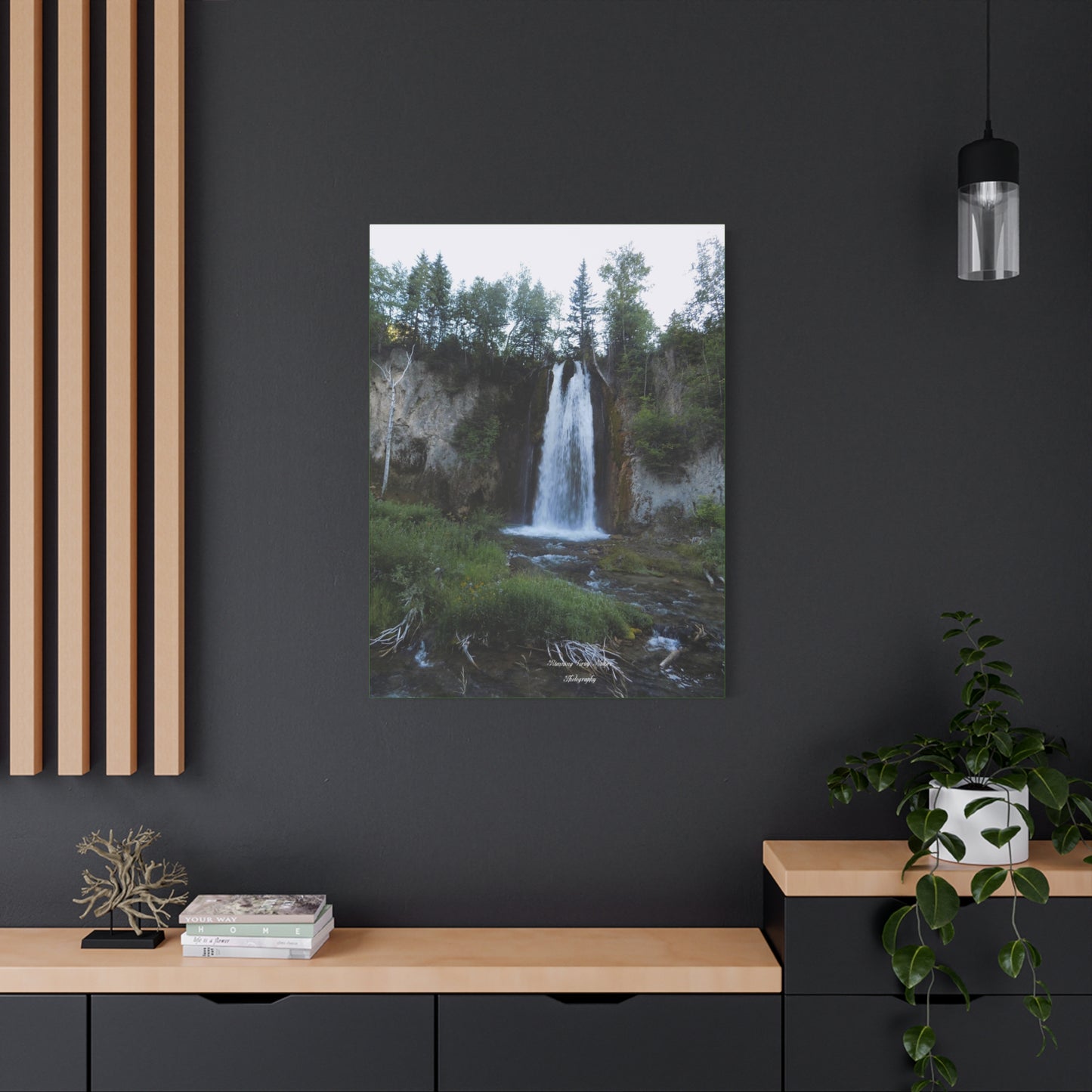 Spearfish Canyon Waterfall Matte Canvas, Stretched, 1.25"