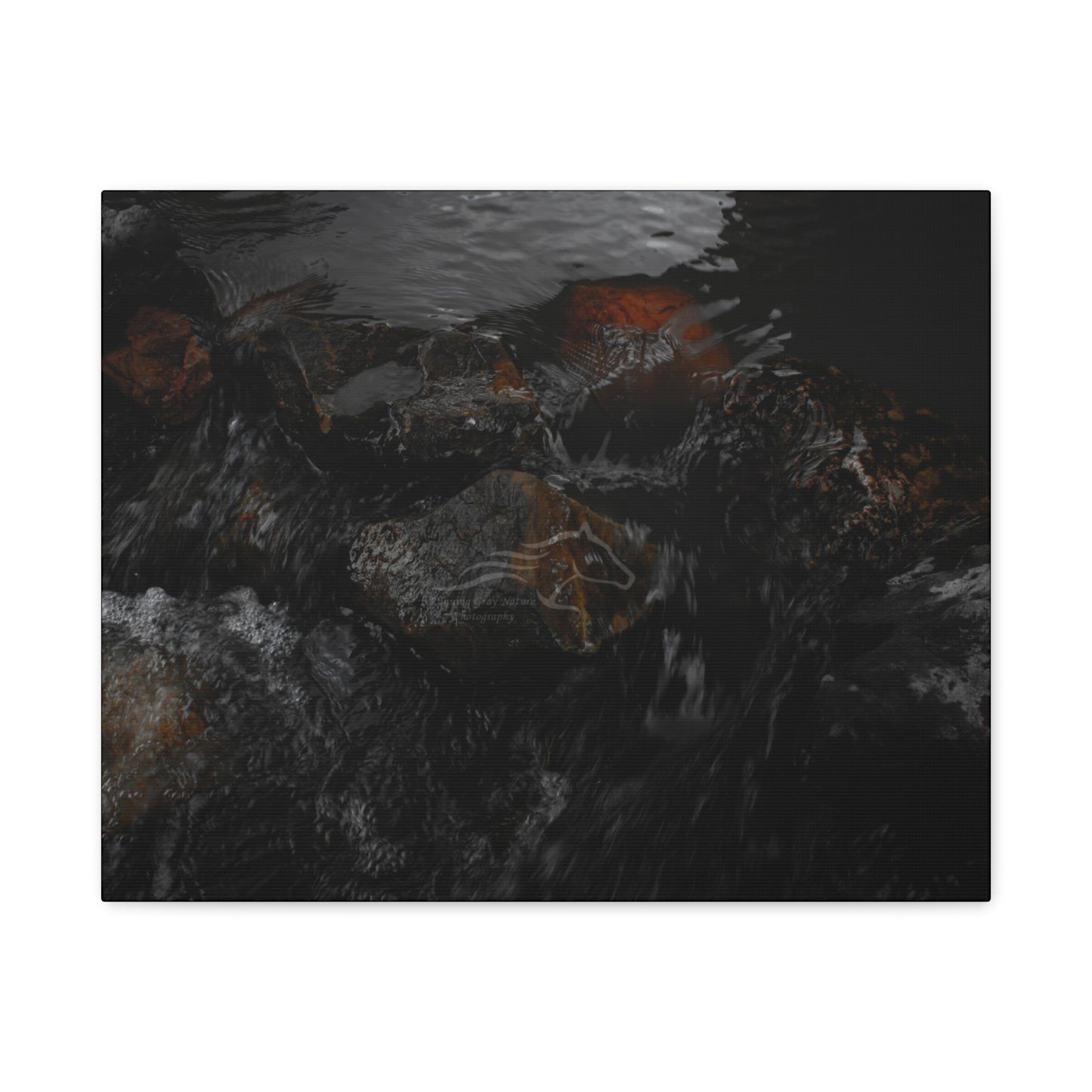Dark Water Rocks Canvas