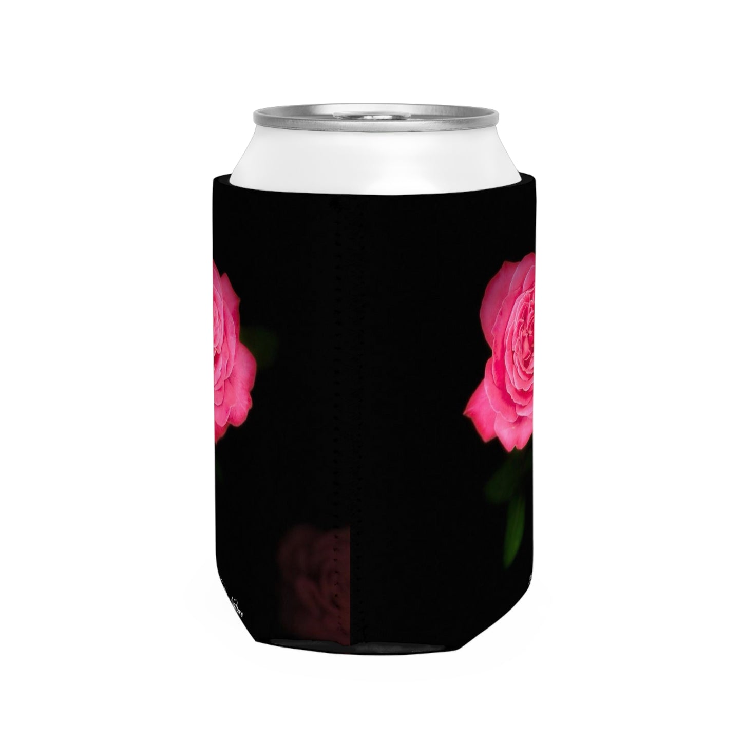 Pink Peace Rose Can Koozie Sleeve